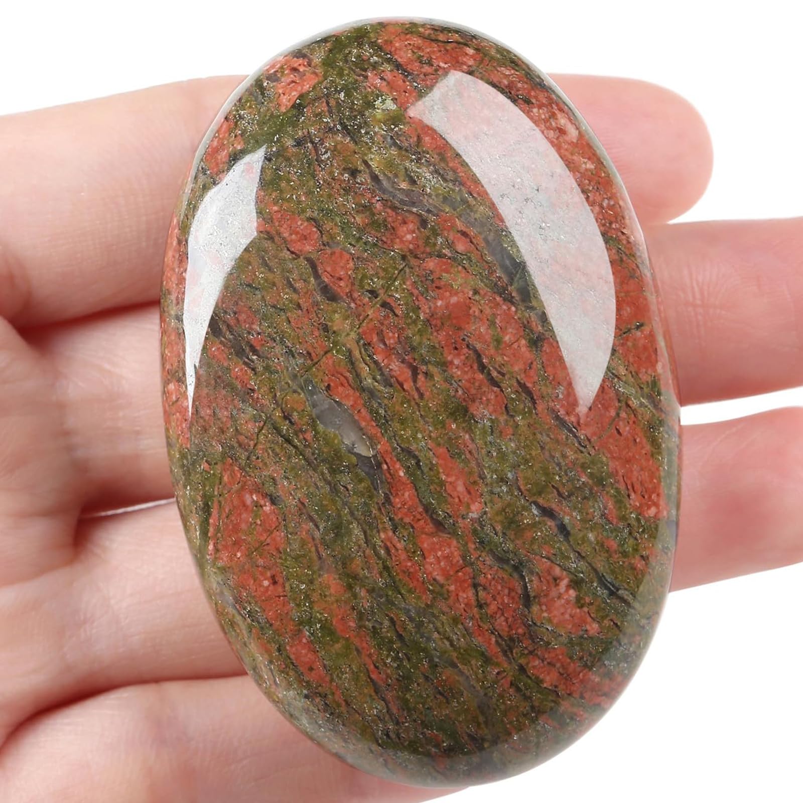 XIANNVXI 2.4 Inch Large Crystals Moonstone Gemstones Worry Stones Natural Labradorite Polished Oval Palm Bag Stone Healing Crystal Energy Stone Spiritual Gifts 1 Piece