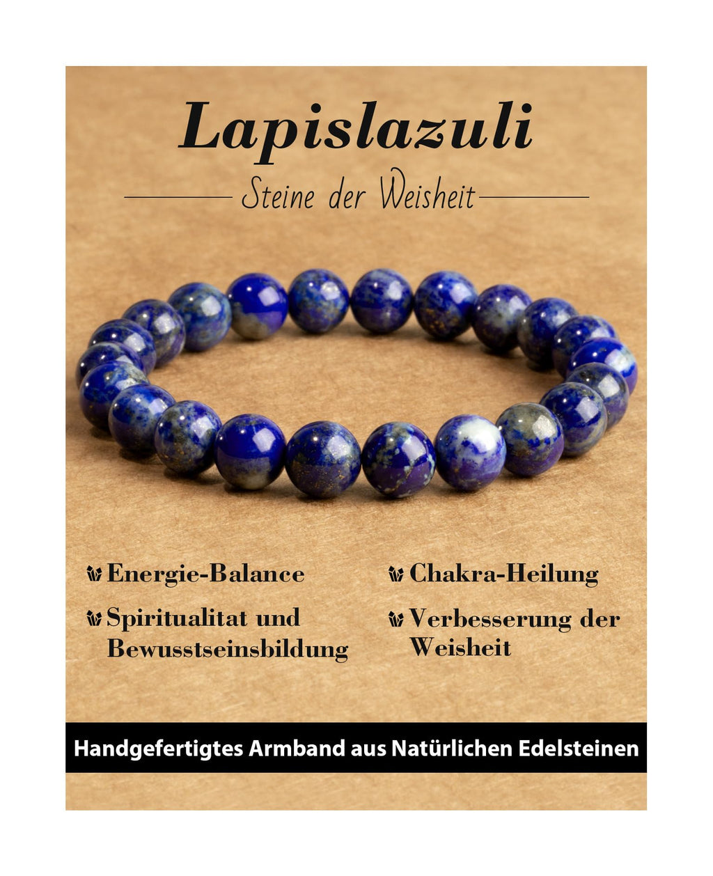 Handmade Genuine Natural Stone Beads Healing Stones Bracelet, Women's Men's Chakra Bead Bracelet, 8 mm Round Gemstone Yoga Bracelets, Includes Replacement Beads