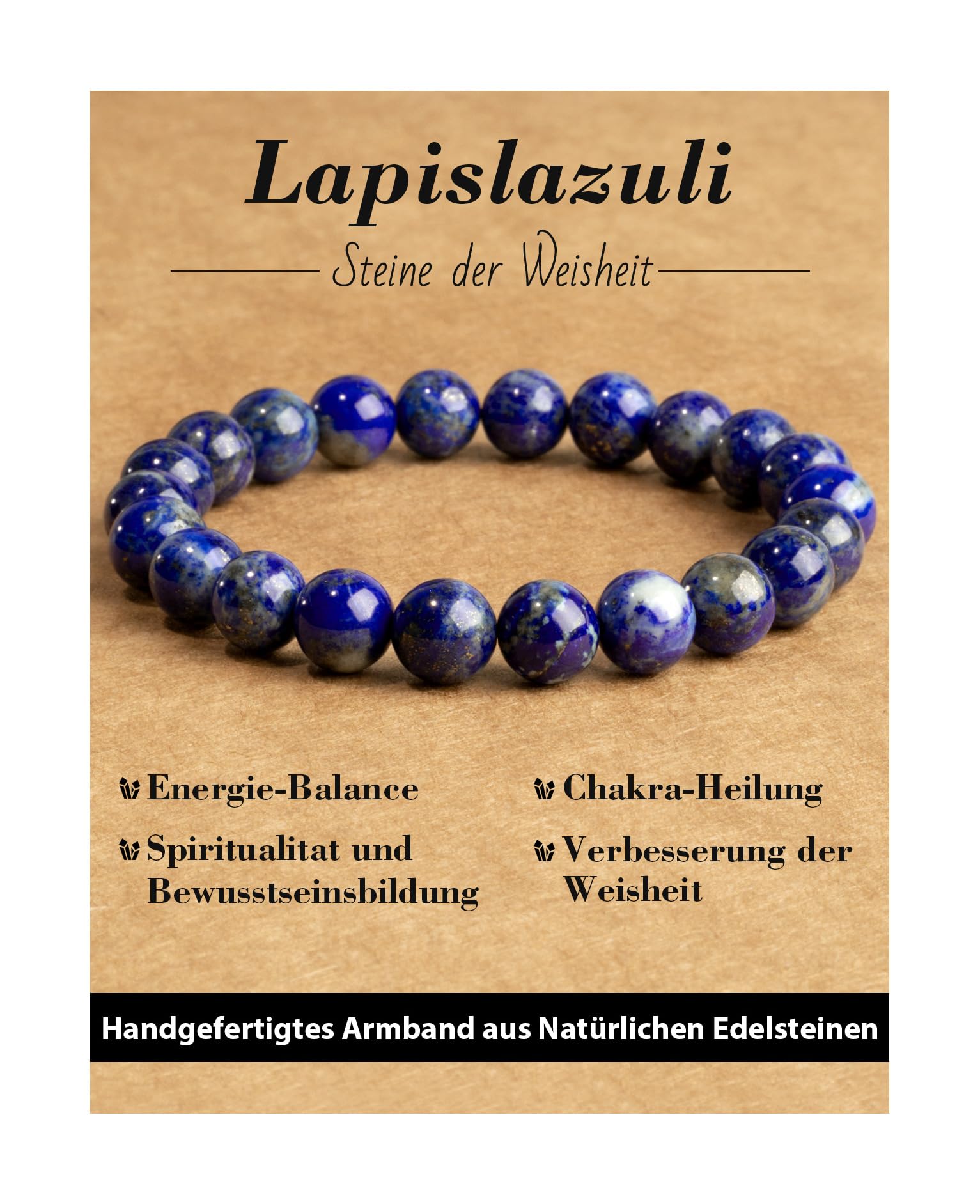 Handmade Genuine Natural Stone Beads Healing Stones Bracelet, Women's Men's Chakra Bead Bracelet, 8 mm Round Gemstone Yoga Bracelets, Includes Replacement Beads