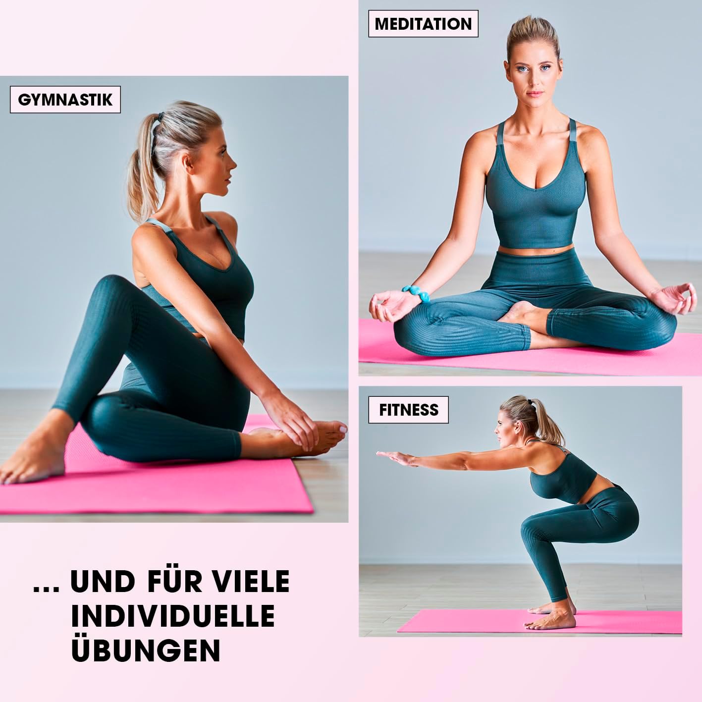 #DoYourFitness Yoga Mat Non-Slip. For Beginners and Advanced Users. Thickness from 0.8 cm to 2 cm. Joint-friendly Gymnastics Mat. 183 cm x 61 cm or XXL 190 cm x 100 cm (Suitable for Indoor/Outdoor)