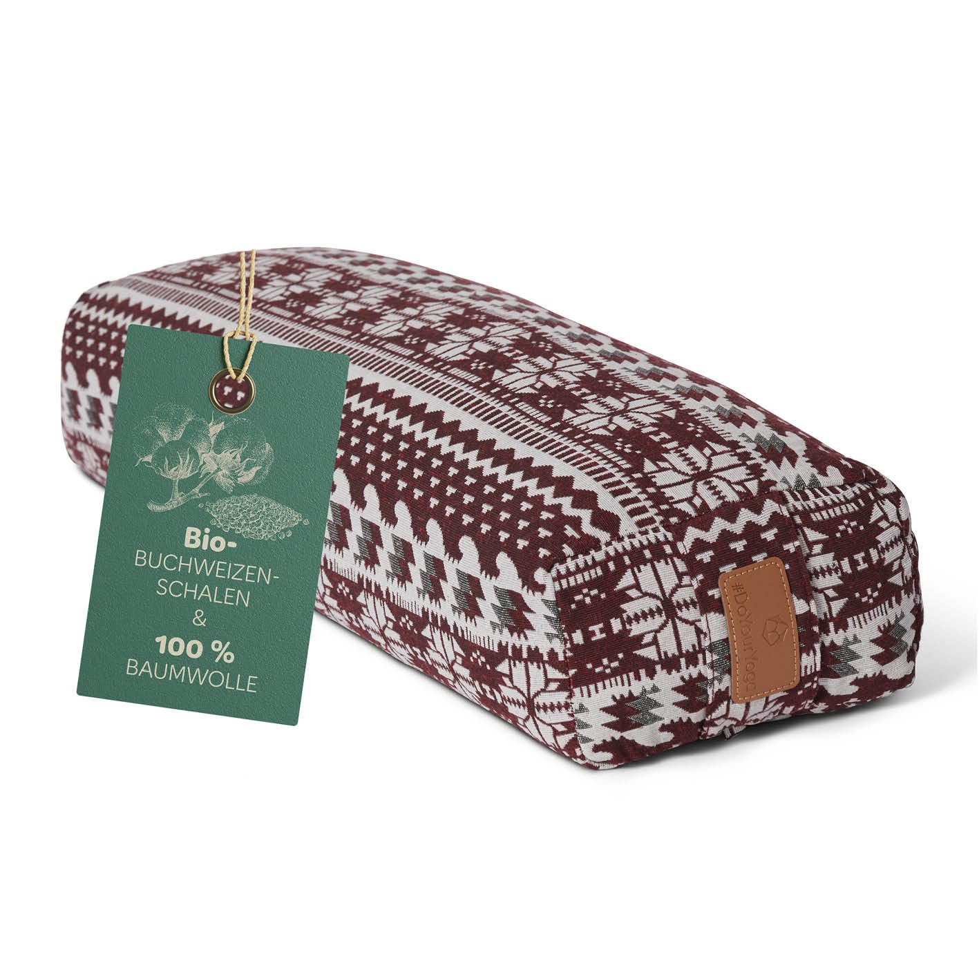 #DoYourYoga Yogabolster »Paravati« 67cm x 13cm | Gefüllt mit Bio-Dinkelspelz (KBA) oder Bio-Buchweizenschalen (KBA) | Yogakissen mit waschbarem Bezug | Sitzkissen & Zafukissen für Yin Yoga