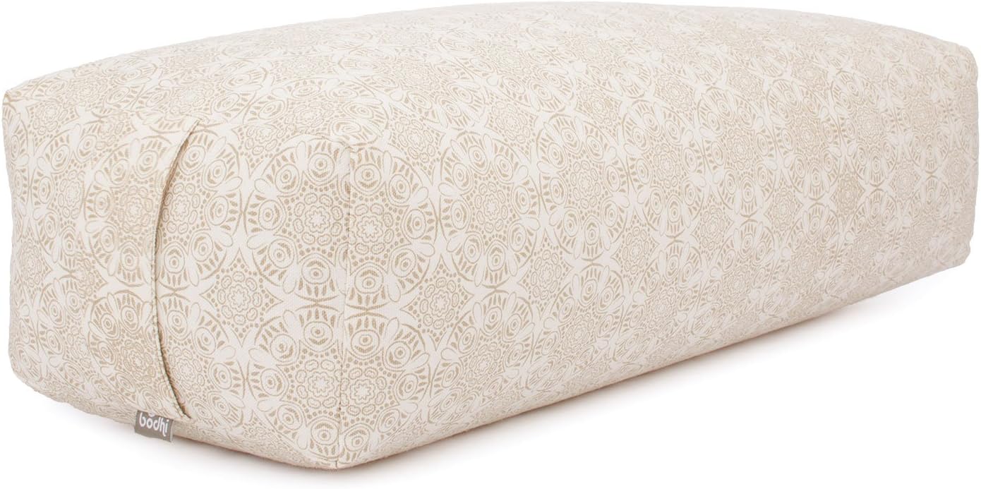 Bodhi Yoga Bolster SALAMBA | Maharaja Collection | Rechteckiges Yogakissen | Waschbarer Bezug aus Baumwolle mit Dinkelfüllung | Zubehör für Restorative und Yin Yoga