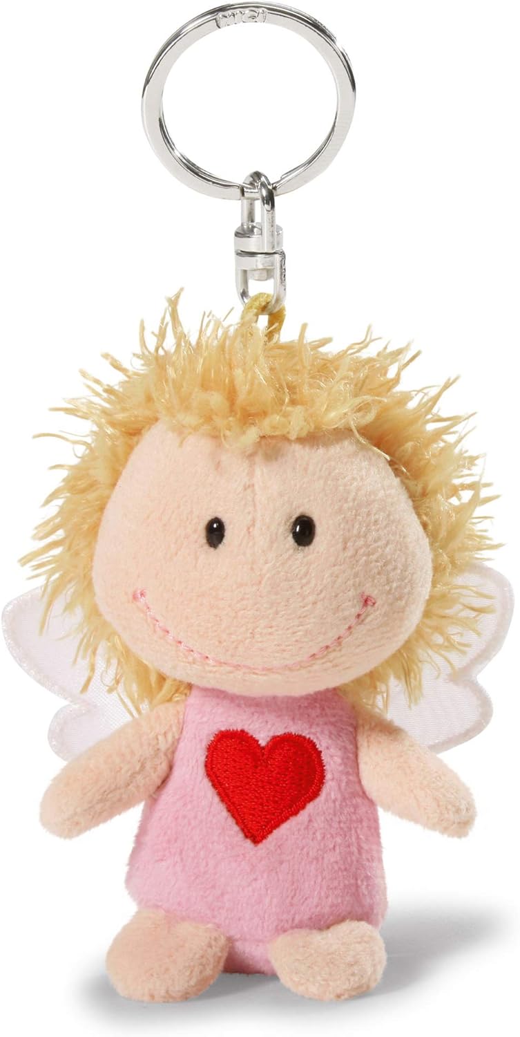 NICI Schlüsselanhänger Schutzengel „Bin immer bei dir“, Glücksbringer Engel I Schutzengel mit Herz I Engel Schlüsselanhänger für Schlüsselband, Schlüsselbund & Schlüsselkette I 34554, 7 cm