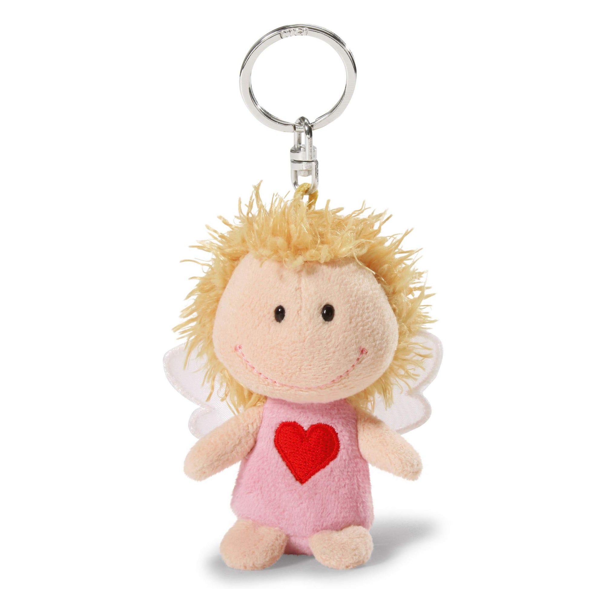 NICI Schlüsselanhänger Schutzengel „Bin immer bei dir“, Glücksbringer Engel I Schutzengel mit Herz I Engel Schlüsselanhänger für Schlüsselband, Schlüsselbund & Schlüsselkette I 34554, 7 cm