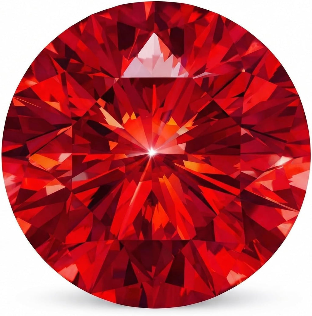Rubin Stein, Künstlicher Ruby im Labor Gezüchtet, Rubinrot, 0,5–2,0 ct, Runder Brillantschliff, AGL-Zertifiziert, Loser Edelstein zur Schmuckherstellung (Ohrringe, Ringe, Halsketten)