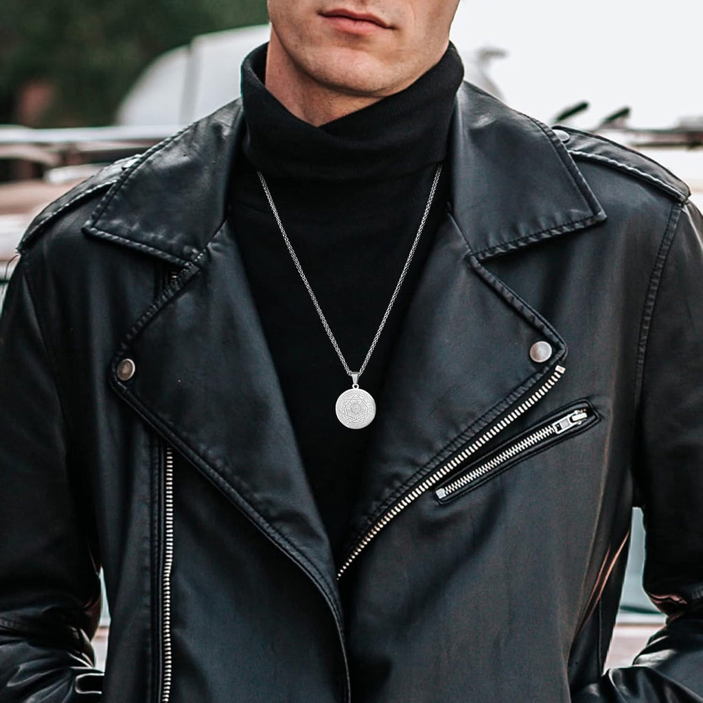 XUANPAI Siegel der Sieben Erzengel Ketten Choker Statement Halskette Talisman Anhänger Amulett Schmuck für Männer