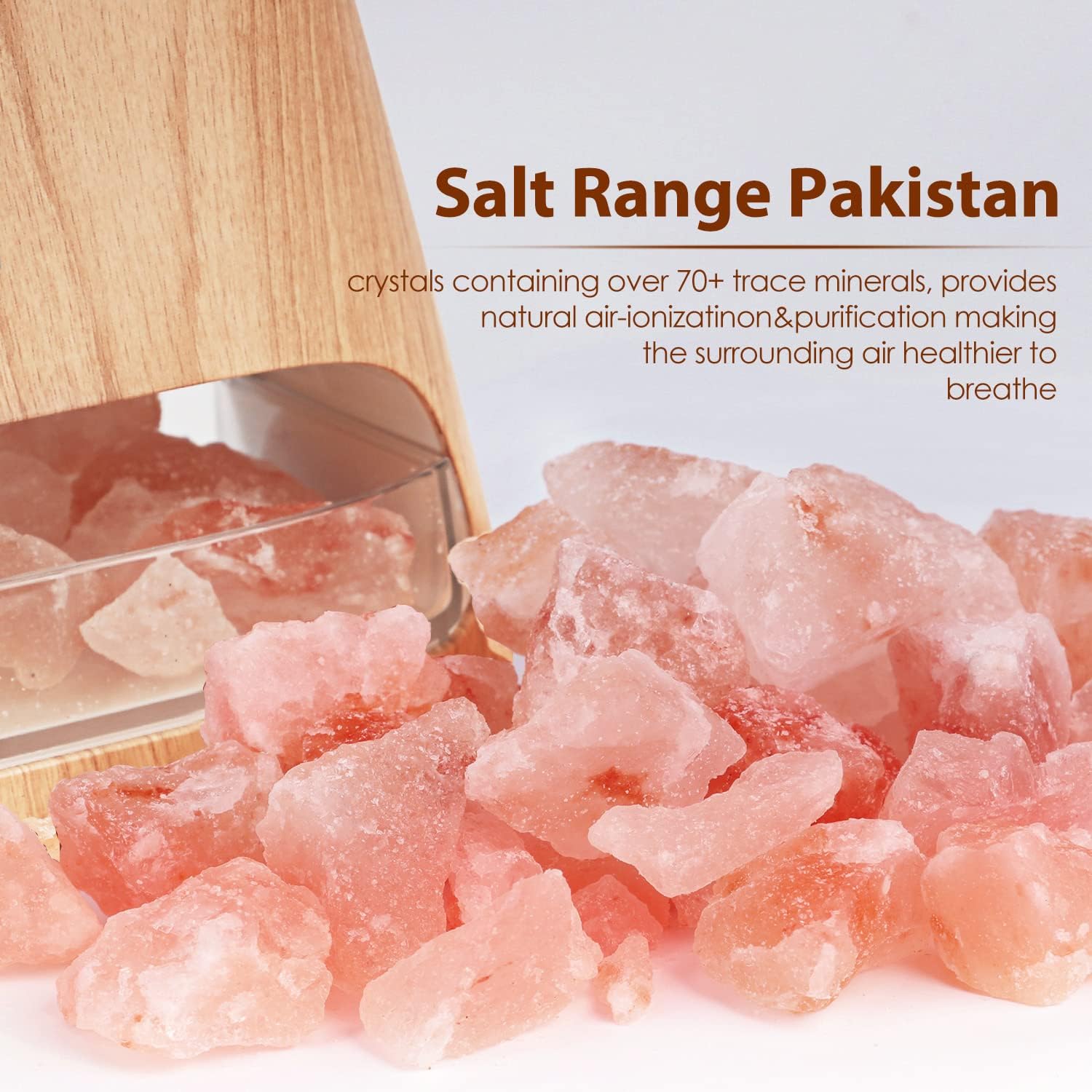 SALKING 2-in-1 Aroma Diffuser & Salt Range Pakistan Light, Flame Effect Diffuser for Essential Oils, Diffuser Cooler Mist Humidifier with 3 Brightness, 150 ml