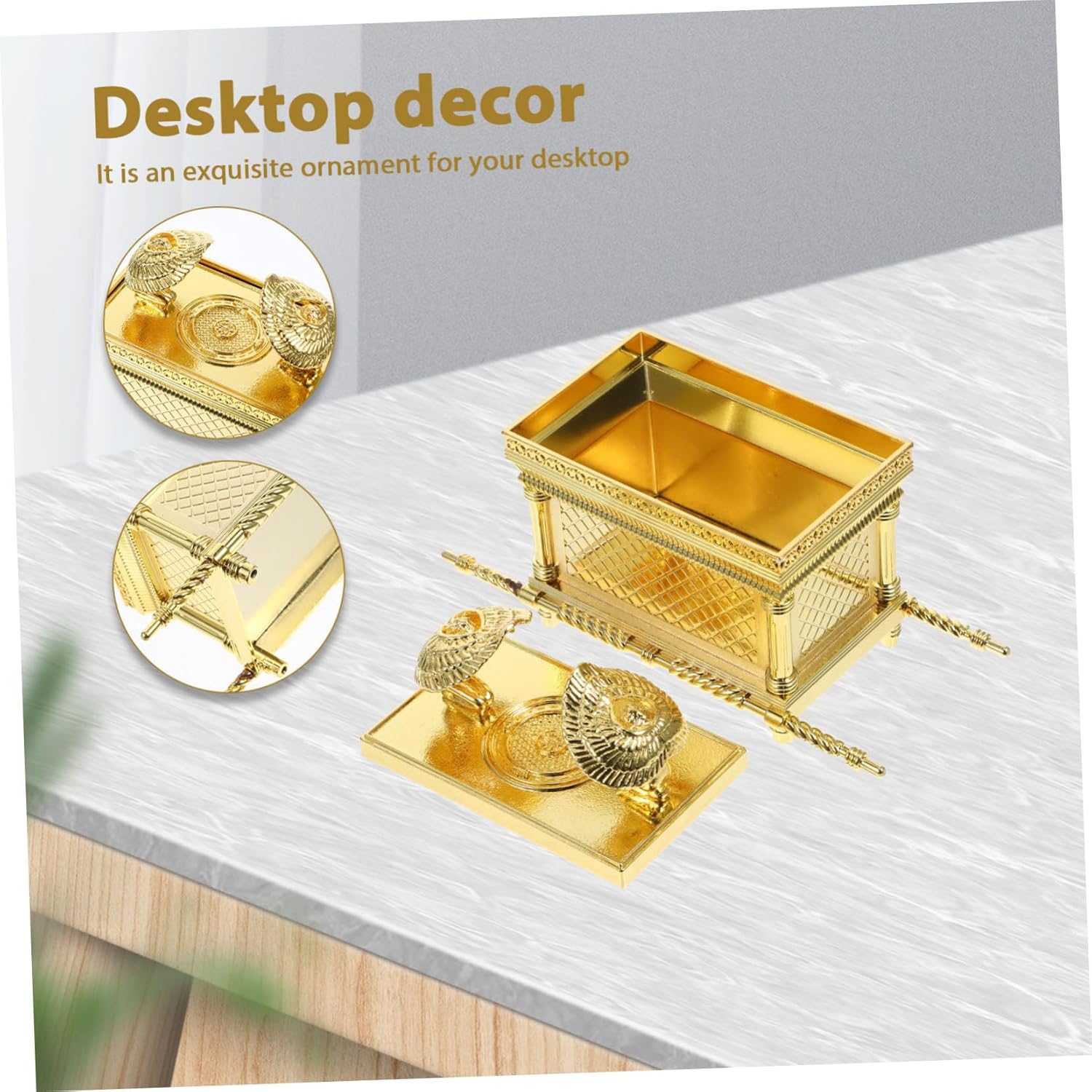 Luxshiny Ark of the Covenant Ornaments Religious Figures Ark Model Prop Religious Party Decorations Sculpture Judaica Zinc Alloy