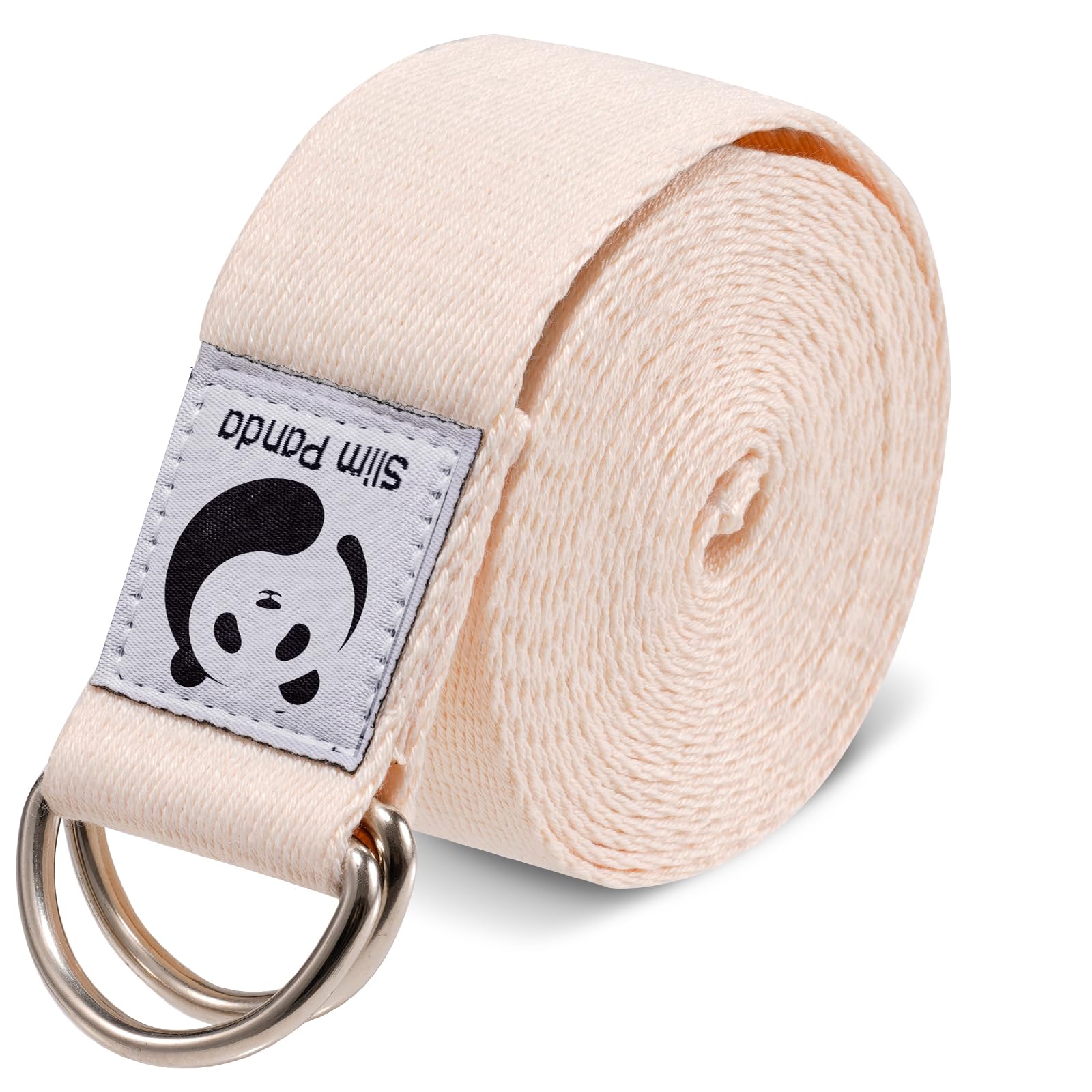 Slim Panda Yogagurt aus Baumwolle - Praktisches Zubehör für Dehnen und Fitness, Band Mit Schiebeschnalle aus Metall für Anfänger & Fortgeschrittene, Mehrere Farben (180/250cm)