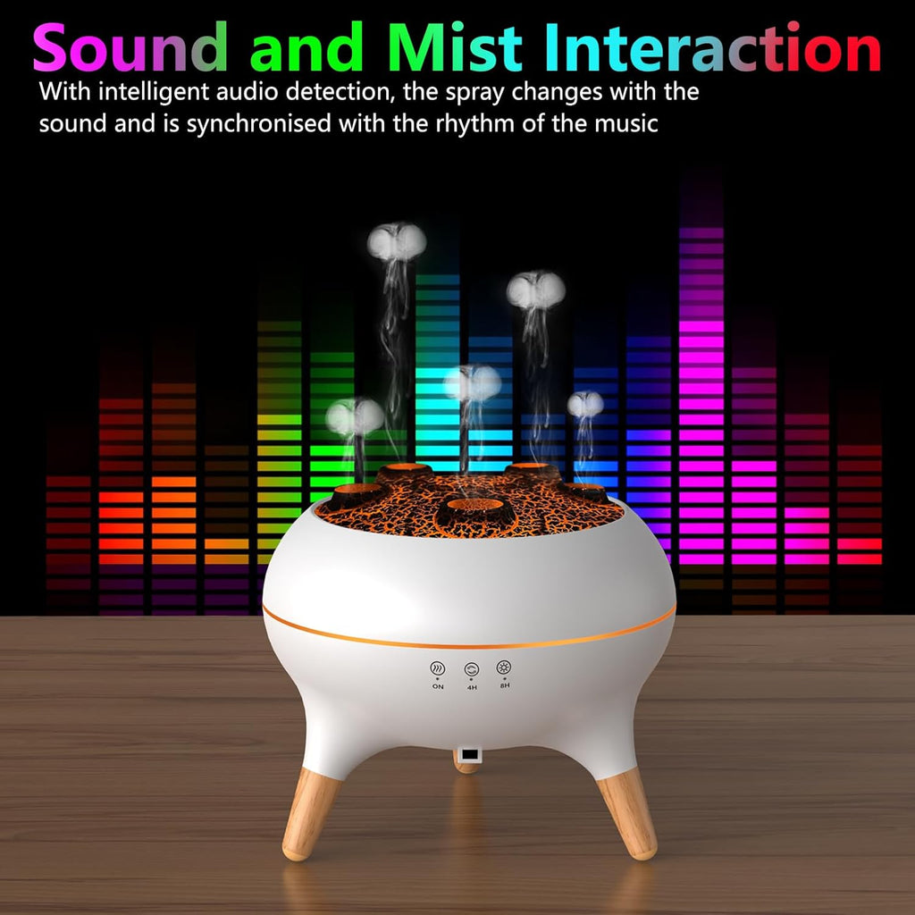 Flammen Aroma Diffuser, 250mL Luftbefeuchter Schlafzimmer, 2 Spray Muster DuftöL Diffuser,Air Diffuser Humidifier mit 7 Farben LED-Licht & Timing-Funktion Defuser für Kinder