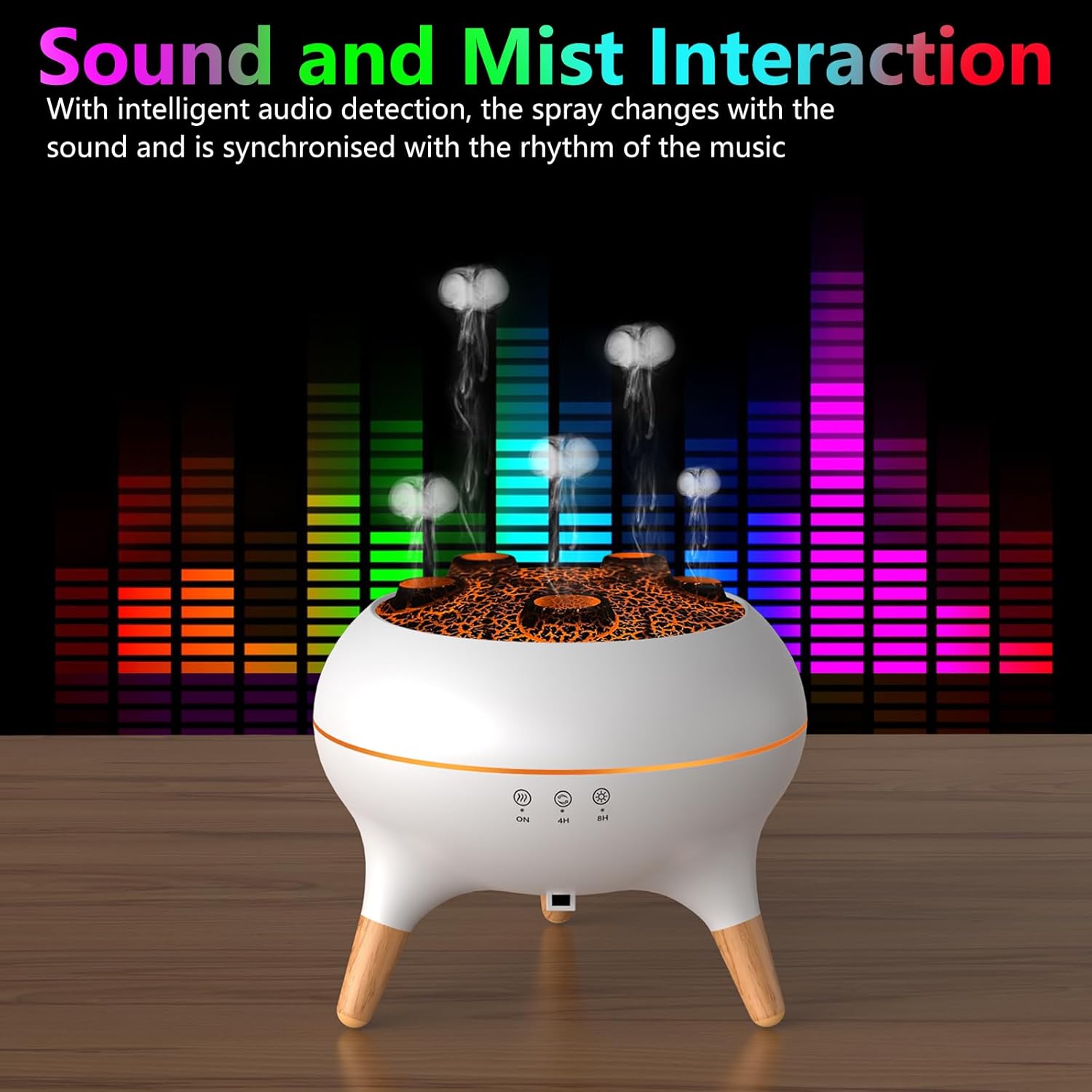 Flammen Aroma Diffuser, 250mL Luftbefeuchter Schlafzimmer, 2 Spray Muster DuftöL Diffuser,Air Diffuser Humidifier mit 7 Farben LED-Licht & Timing-Funktion Defuser für Kinder