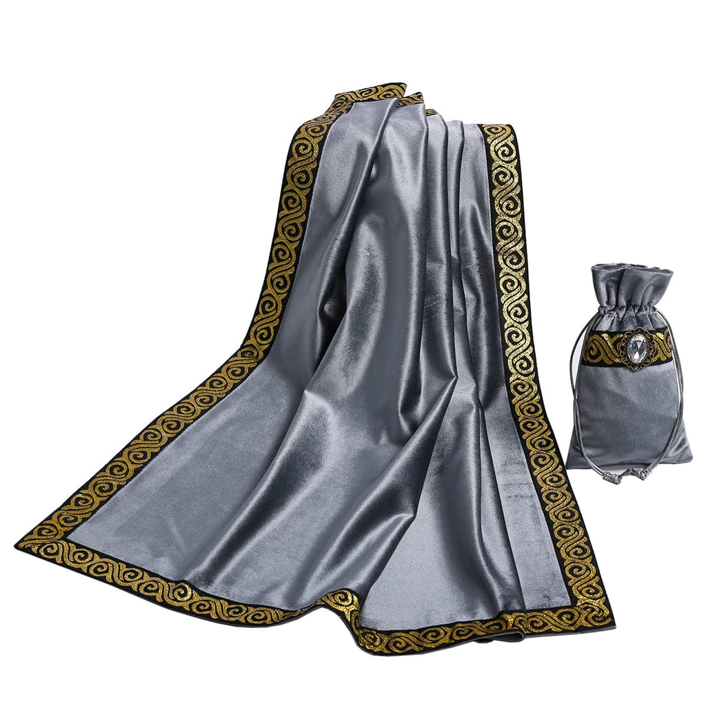 BLESSUME Tarot Tablecloth Altar Tarot Cloth One Size (Black 1)