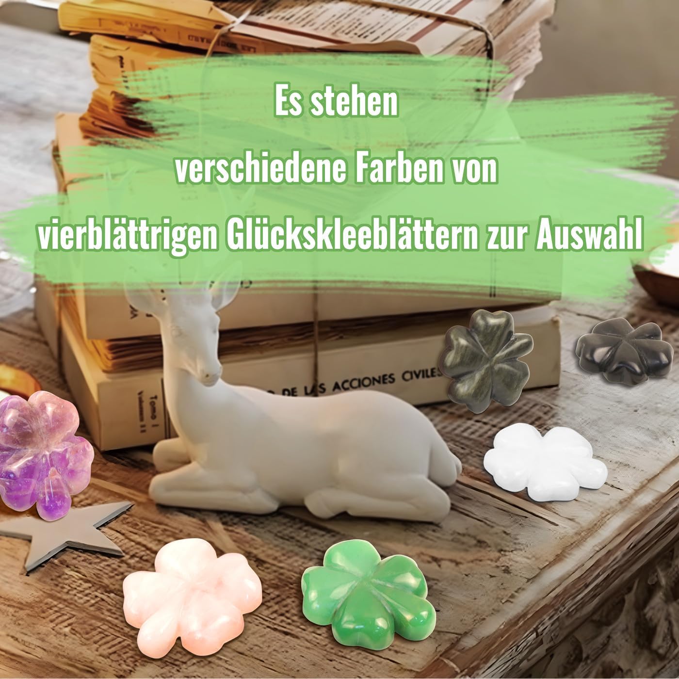 Lucky Charm Gift Four Leaf Clover Lucky Charm Exam Green Aventurine Healing Stones Crystals Gemstones Operation Anti-Stress Protection Symbol Lucky Clover Gift