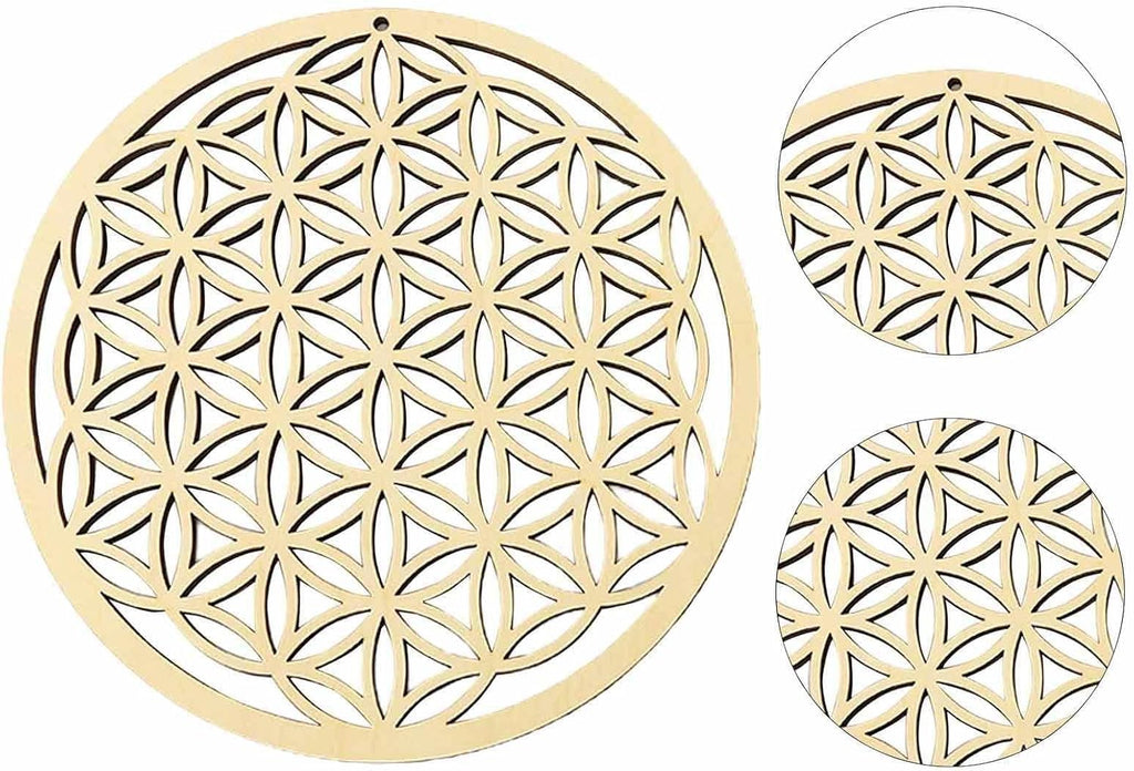 Wooden Grid Wall Art with Sacred Geometry, Chaakra Grid, Wall Art with High-Quality Sacred Geometry of Life, Spiritual Decoration