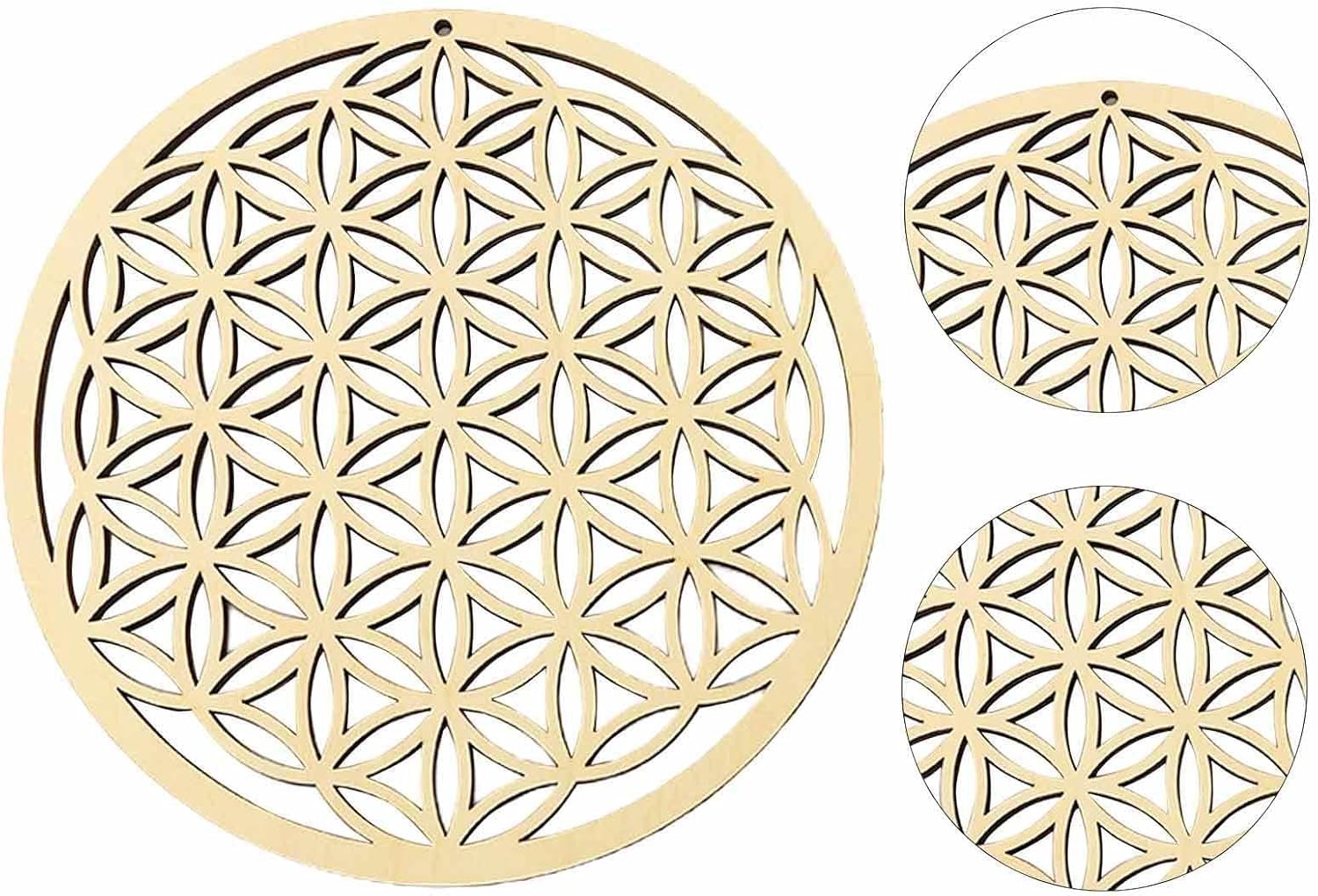 Wooden Grid Wall Art with Sacred Geometry, Chaakra Grid, Wall Art with High-Quality Sacred Geometry of Life, Spiritual Decoration