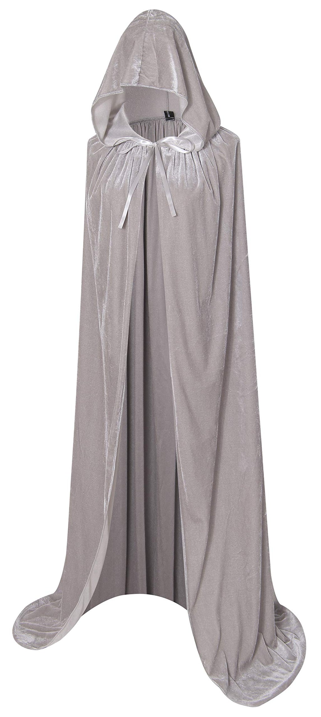 BIGXIAN Long Hooded Cloak Velvet Cape Witch Costume Halloween Costumes for Women Men