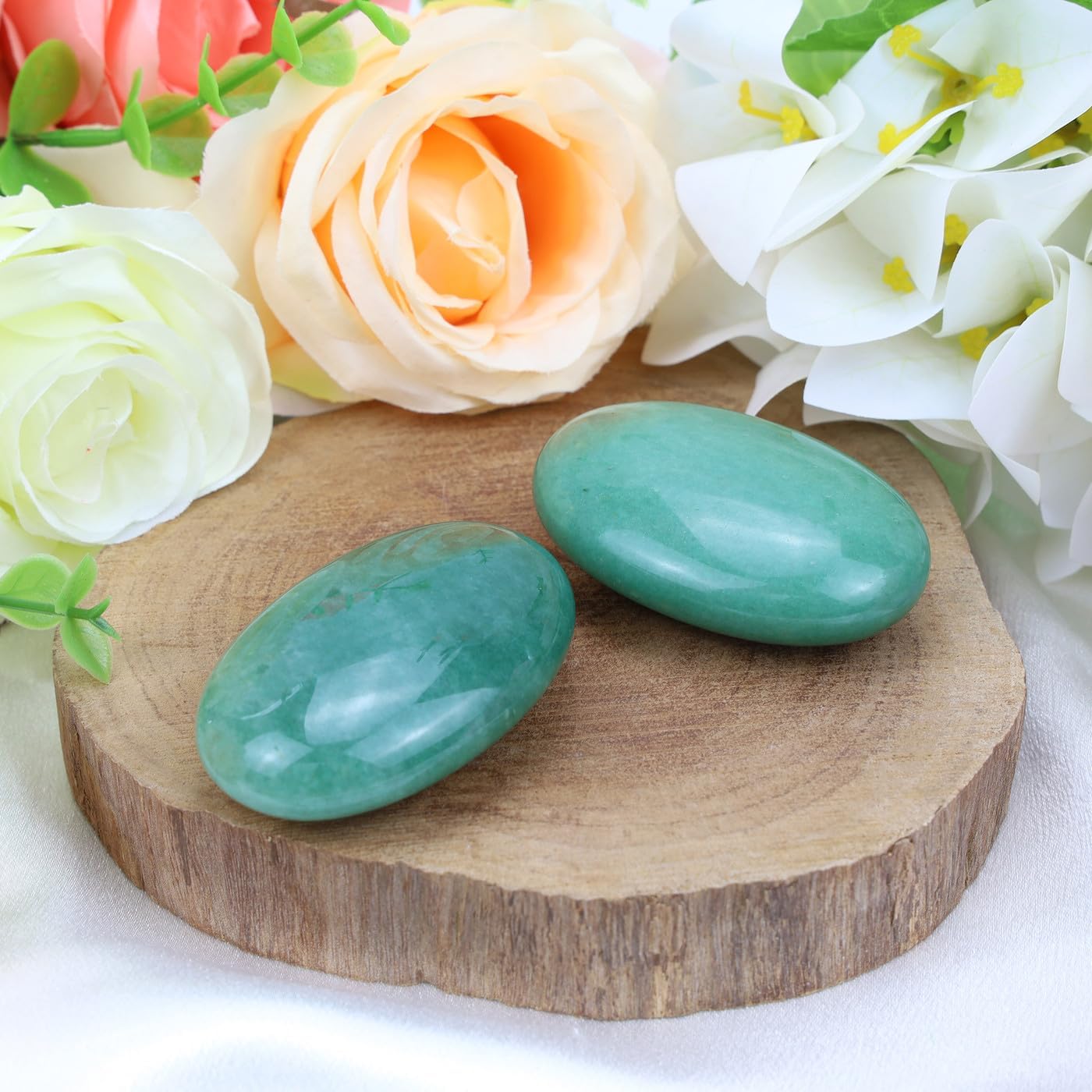 1 PCS 2.4" Grün Aventurin Edelsteine Groß, Kristall Oval Heilung Kristall für Reiki Heilung, Wiccan Lieferungen, Balancing Meditation Zubehör