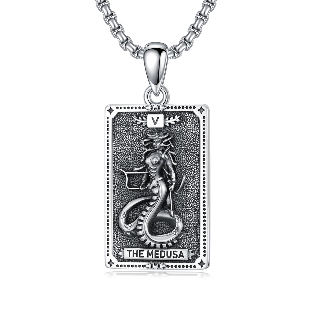 ROMANTICWORK Göttinnen Halskette für Damen 925 Sterling Silber Tarotkarten Anhänger Hekate/Athena/Artemis/Lilith/Medusa Kette Schmuck aus der griechischen Mythologie Geschenk für Weihnachten