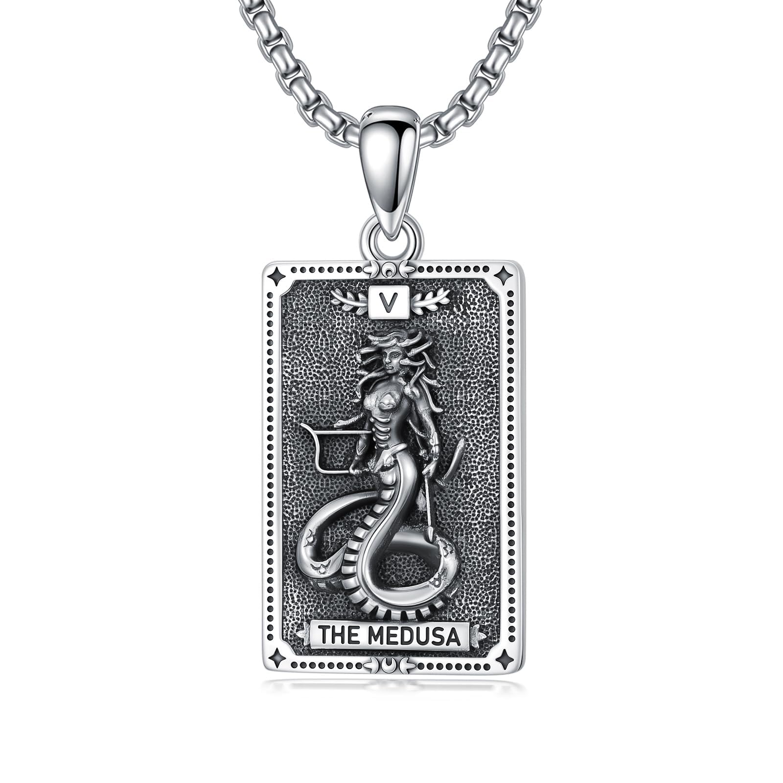 ROMANTICWORK Göttinnen Halskette für Damen 925 Sterling Silber Tarotkarten Anhänger Hekate/Athena/Artemis/Lilith/Medusa Kette Schmuck aus der griechischen Mythologie Geschenk für Weihnachten