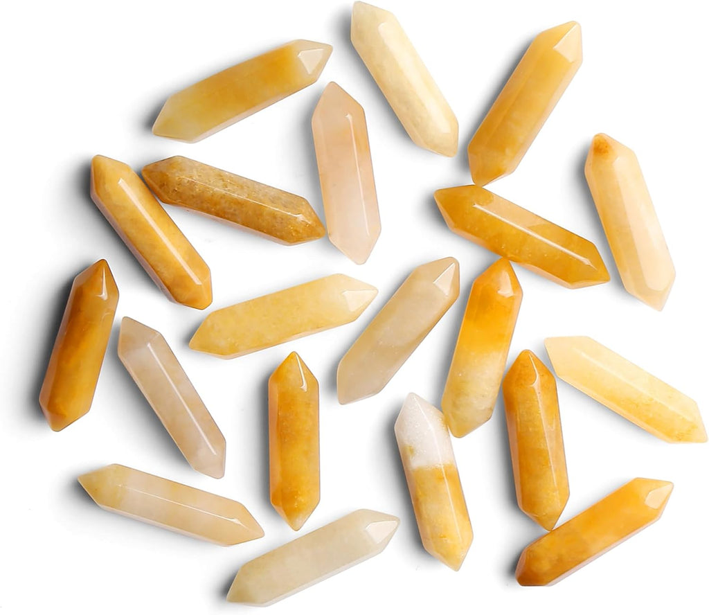 10pcs Gelber Aventurin Heilkristalle Stein Stab Edelsteine Sets Sechseckige Kristall Säule Bulk Hexagonal Punkt Turm Reiki Meditation Spirituelle Chakra Schutz Energieausgleich
