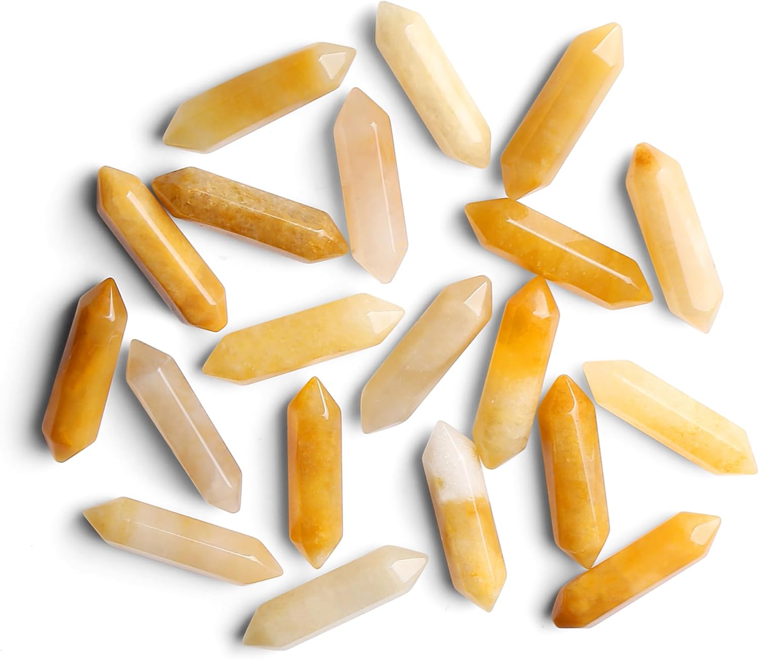 10pcs Gelber Aventurin Heilkristalle Stein Stab Edelsteine Sets Sechseckige Kristall Säule Bulk Hexagonal Punkt Turm Reiki Meditation Spirituelle Chakra Schutz Energieausgleich