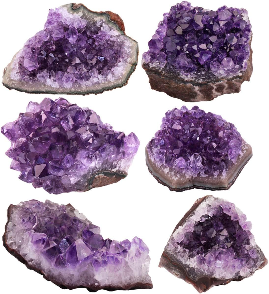 Natürlichen Amethyst Drusensegment Rohstück, Unregelmäßige Naturstück Dekorative Steine Drusenstück, Reiki Heilung Kristall Cluster Specimen Edelstein Fengshui Ornamente
