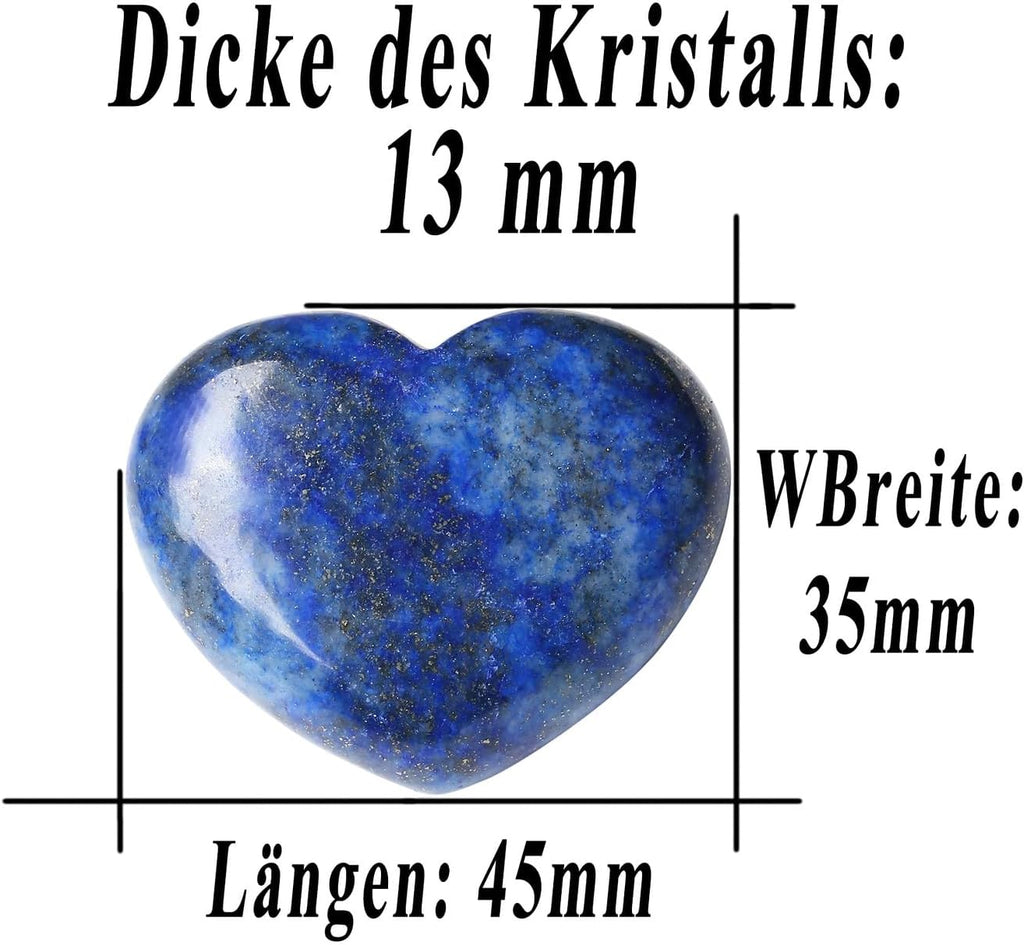 45 mm Groß Lapislazuli Herz Kristalle Edelsteine Geschenke für Frauen, Reiki Heilsteine Handschmeichler Stein für Valentinstag, Geburtstage, Jahrestag, Muttertag und Thanksgiving Tag