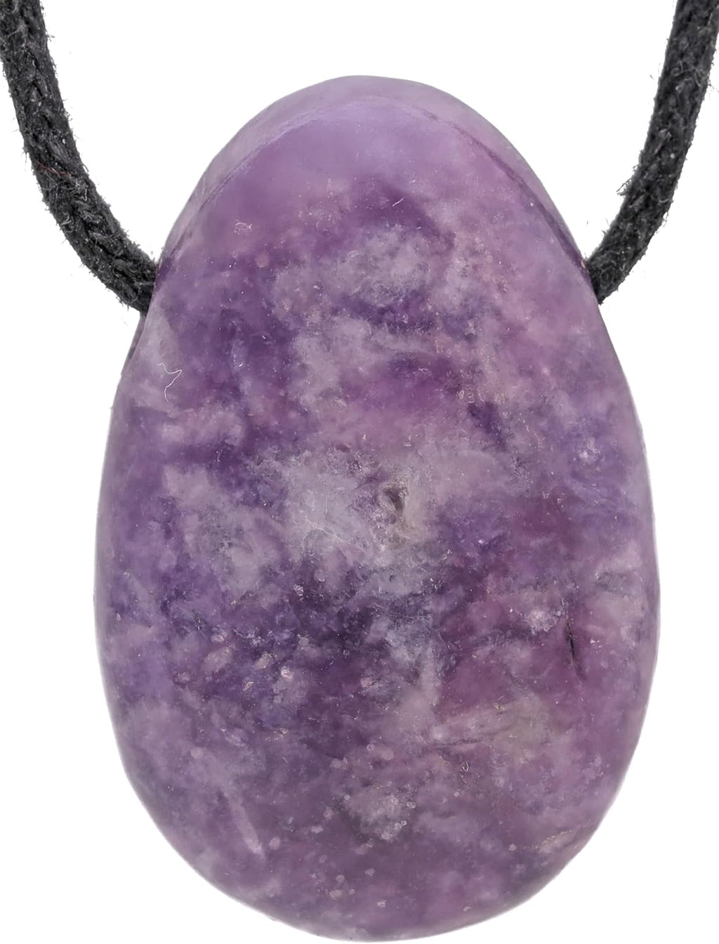 Lebensquelle Plus Tropfen Anhänger mit Baumwollband + Edelsteinkarte | Set-Angebot Echter Edelsteinanhänger | Gebohrter Trommelstein Tropfenanhänger