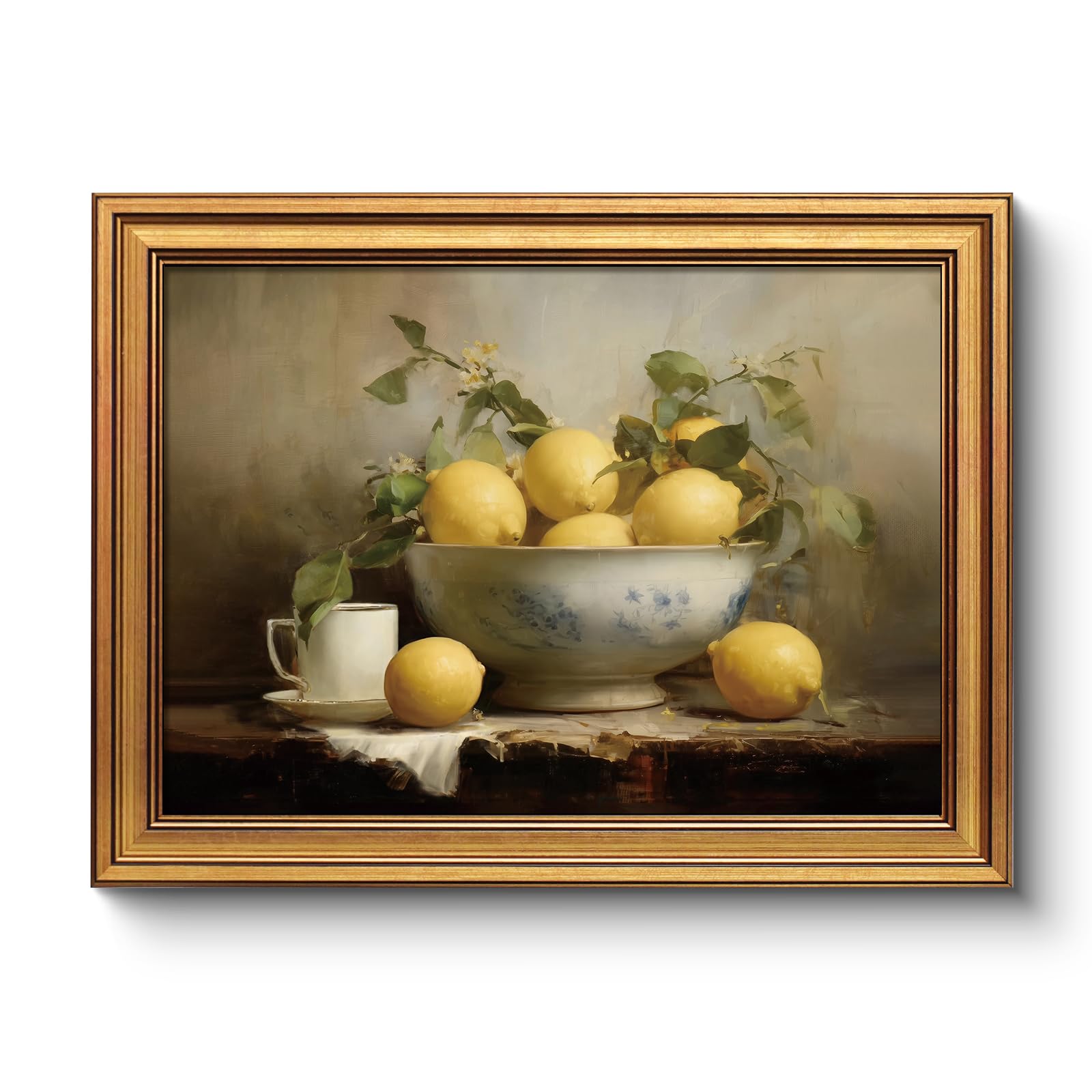 Vintage Sacred Heart of Jesus Christ Canvas Gold Framed Wall Art, 12x16 Inch Religious Oil Painting Artwork, Christian Art Print for Home Living Room Spiritual Spaces Decor