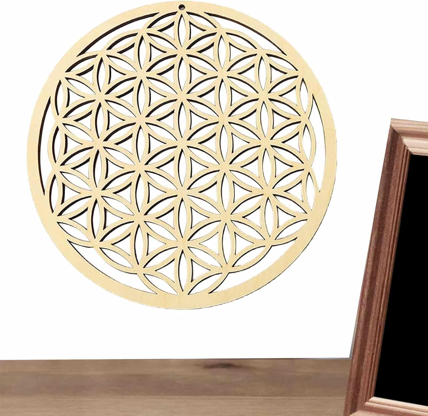 Wooden Grid Wall Art with Sacred Geometry, Chaakra Grid, Wall Art with High-Quality Sacred Geometry of Life, Spiritual Decoration