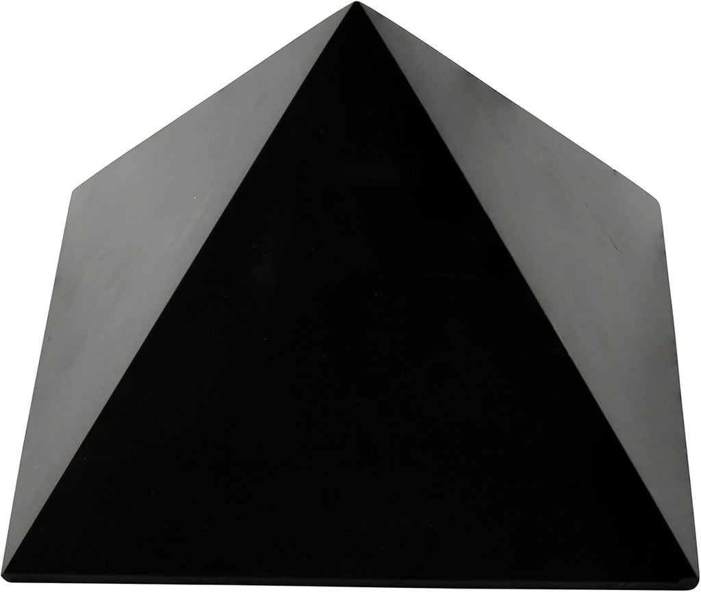 Heka Naturals Polierte Shungit Pyramide Kristall | 5 cm - Schwarze Mineralsteine für Dekoration & Meditation - Wohnzimmerkristalle - Natürliche Barriere & Reiniger - Fullerene