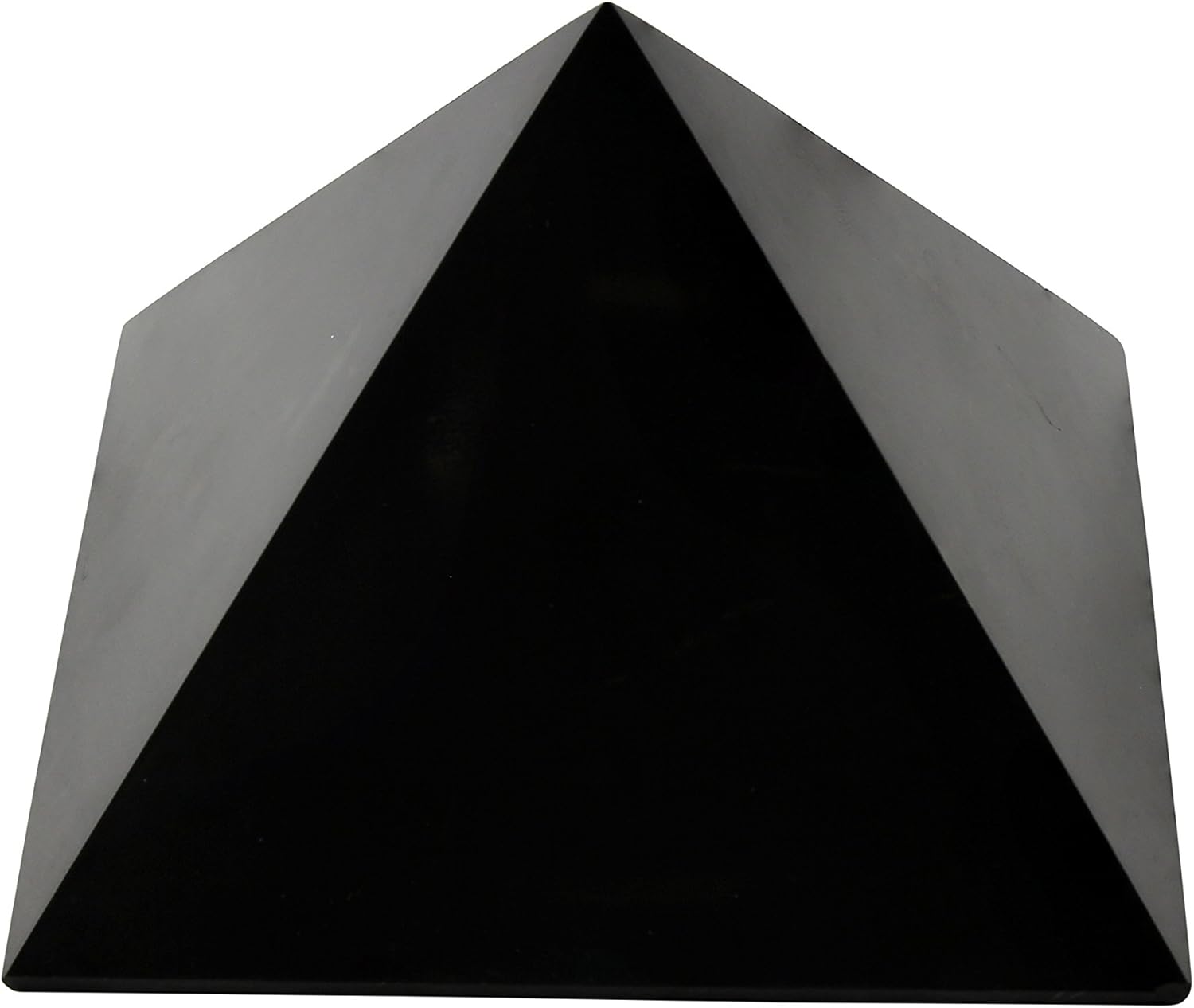 Heka Naturals Polierte Shungit Pyramide Kristall | 5 cm - Schwarze Mineralsteine für Dekoration & Meditation - Wohnzimmerkristalle - Natürliche Barriere & Reiniger - Fullerene