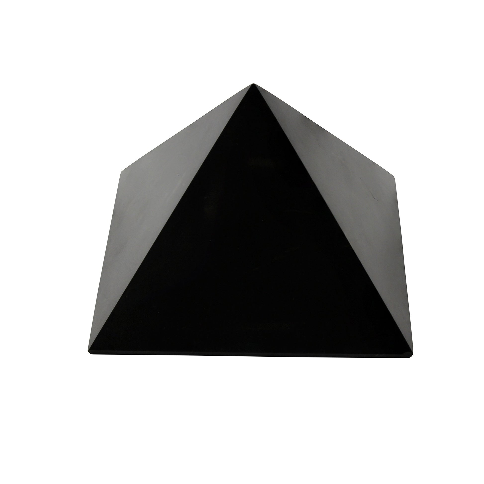 Heka Naturals Polierte Shungit Pyramide Kristall | 5 cm - Schwarze Mineralsteine für Dekoration & Meditation - Wohnzimmerkristalle - Natürliche Barriere & Reiniger - Fullerene