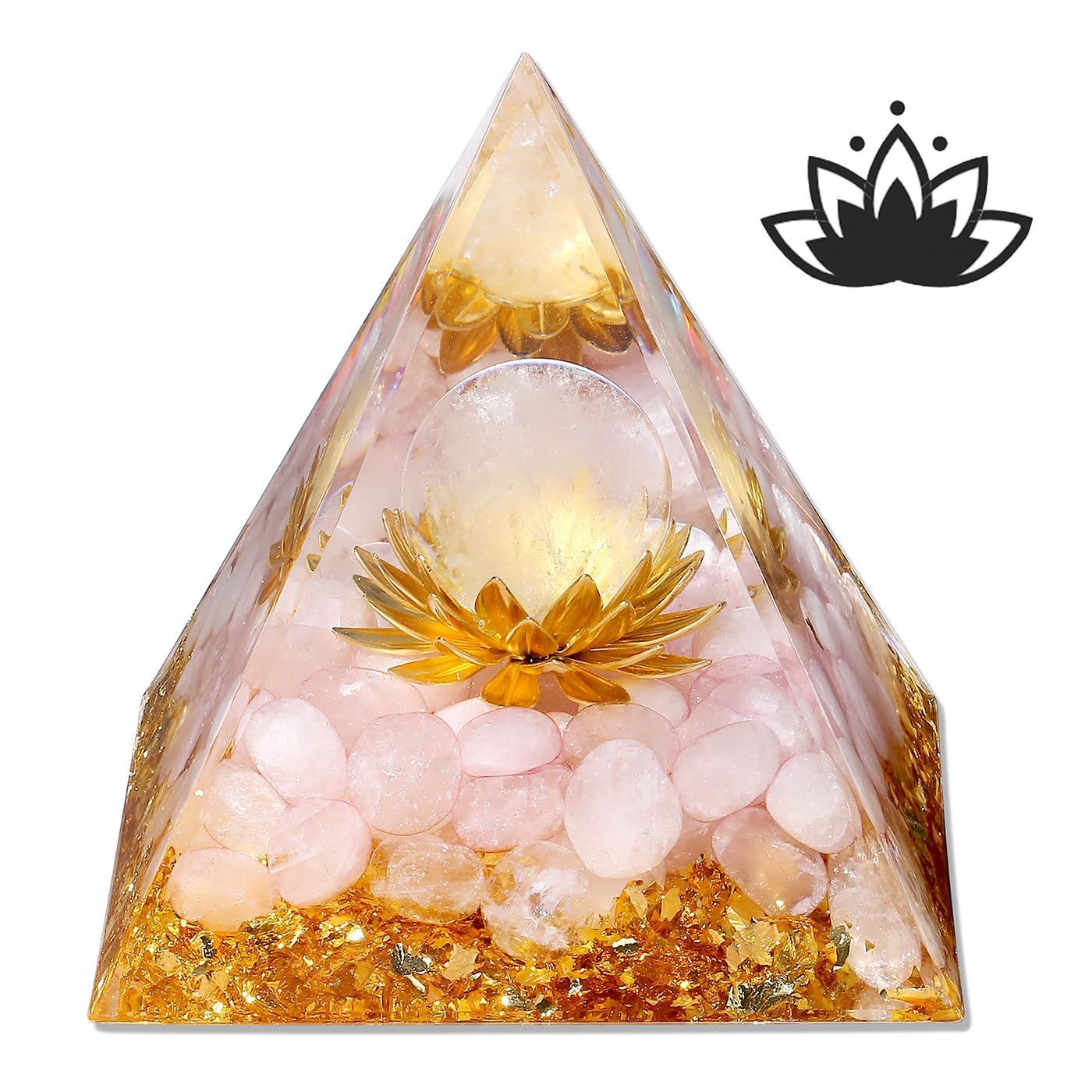 XIANNVXI Citrine Pyramid Gemstones Large Citrine Stone Crystal Natural Healing Crystals Yellow Pyramids Reiki Esoteric Gifts 2.4 Inches
