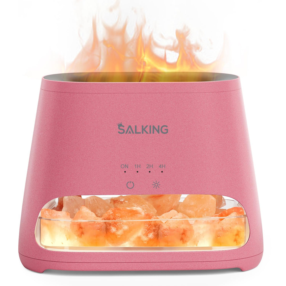 SALKING 2-in-1 Himalayan Salt Lamp Diffuser, Cool Mist Humidifier, Aromatherapy & Himalayan Salt Therapy, 100% Pure Himalayan Salt, Ultrasonic Essential Oil Diffuser with Ambient Glow, 150ml (Dark)
