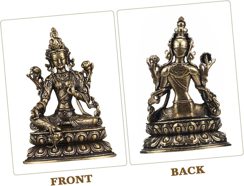 MAGICLULU Tara Buddha Statue Messing Skulptur Dekoration Home Office Figur Buddha Messing Skulptur Tara Statue
