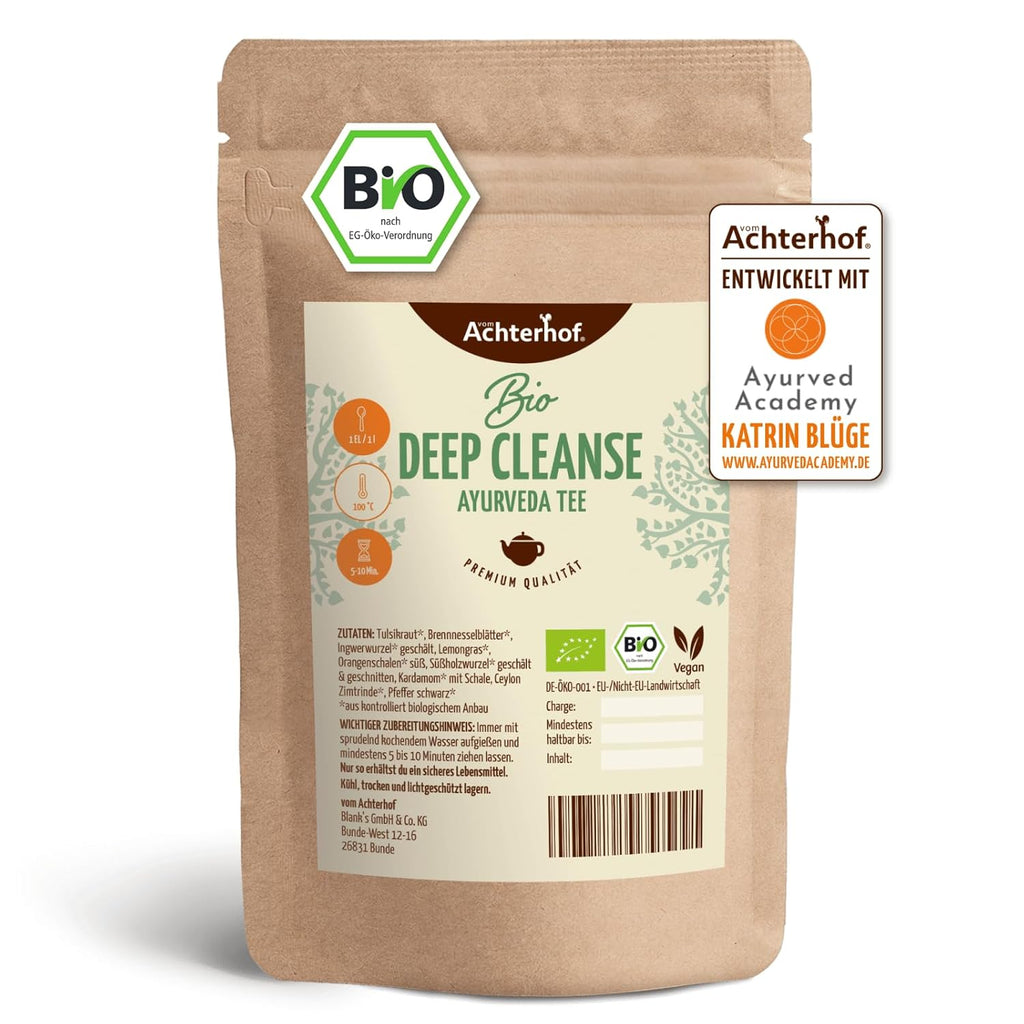 Ayurveda Tee Deep Cleanse Bio 100g | fein abgestimmte ayurvedische Zutaten | wohltuender Kräutertee | vom Achterhof