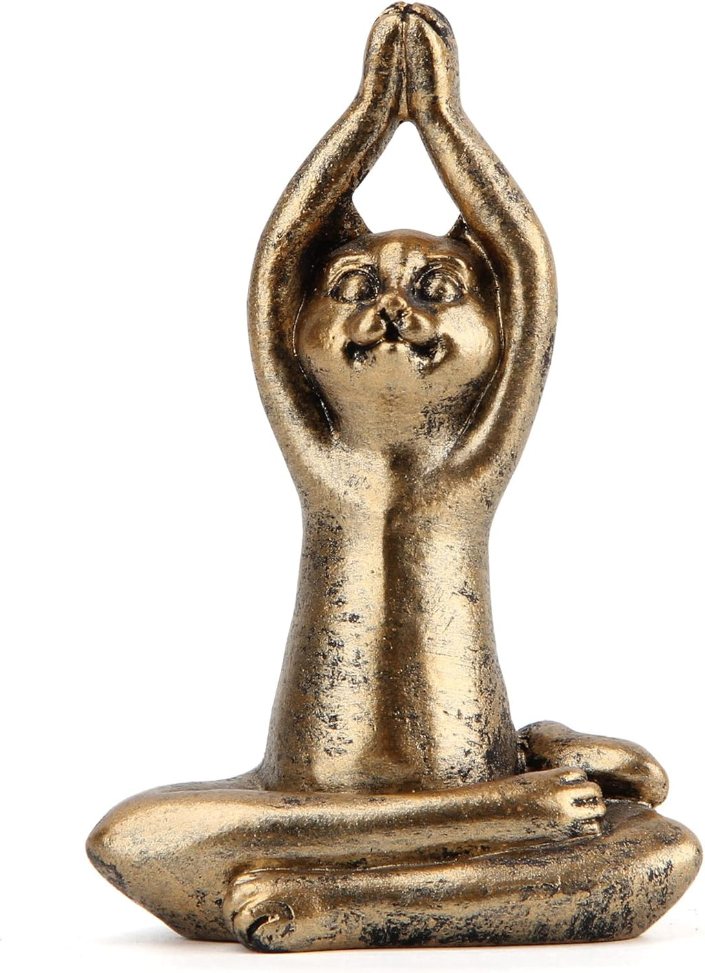 Smadeer Yoga Cat Statues for Home Decor Accents,Yoga Pose Figurine for Zen Spiritual Bedroom Living Room Office Table Desk Modern Boho Decoration,Meditation Shelf Decor Accents Antique Bronze Gift