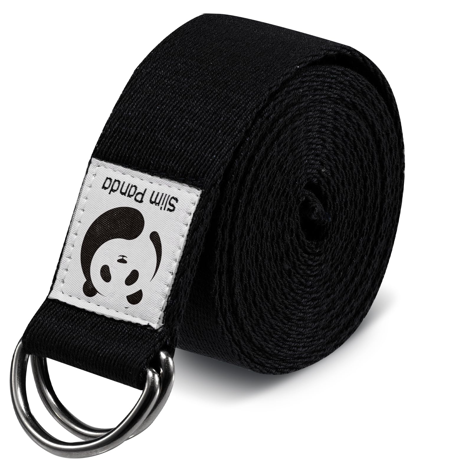 Slim Panda Yogagurt aus Baumwolle - Praktisches Zubehör für Dehnen und Fitness, Band Mit Schiebeschnalle aus Metall für Anfänger & Fortgeschrittene, Mehrere Farben (180/250cm)