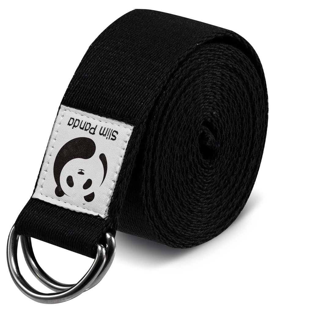 Slim Panda Yogagurt aus Baumwolle - Praktisches Zubehör für Dehnen und Fitness, Band Mit Schiebeschnalle aus Metall für Anfänger & Fortgeschrittene, Mehrere Farben (180/250cm)