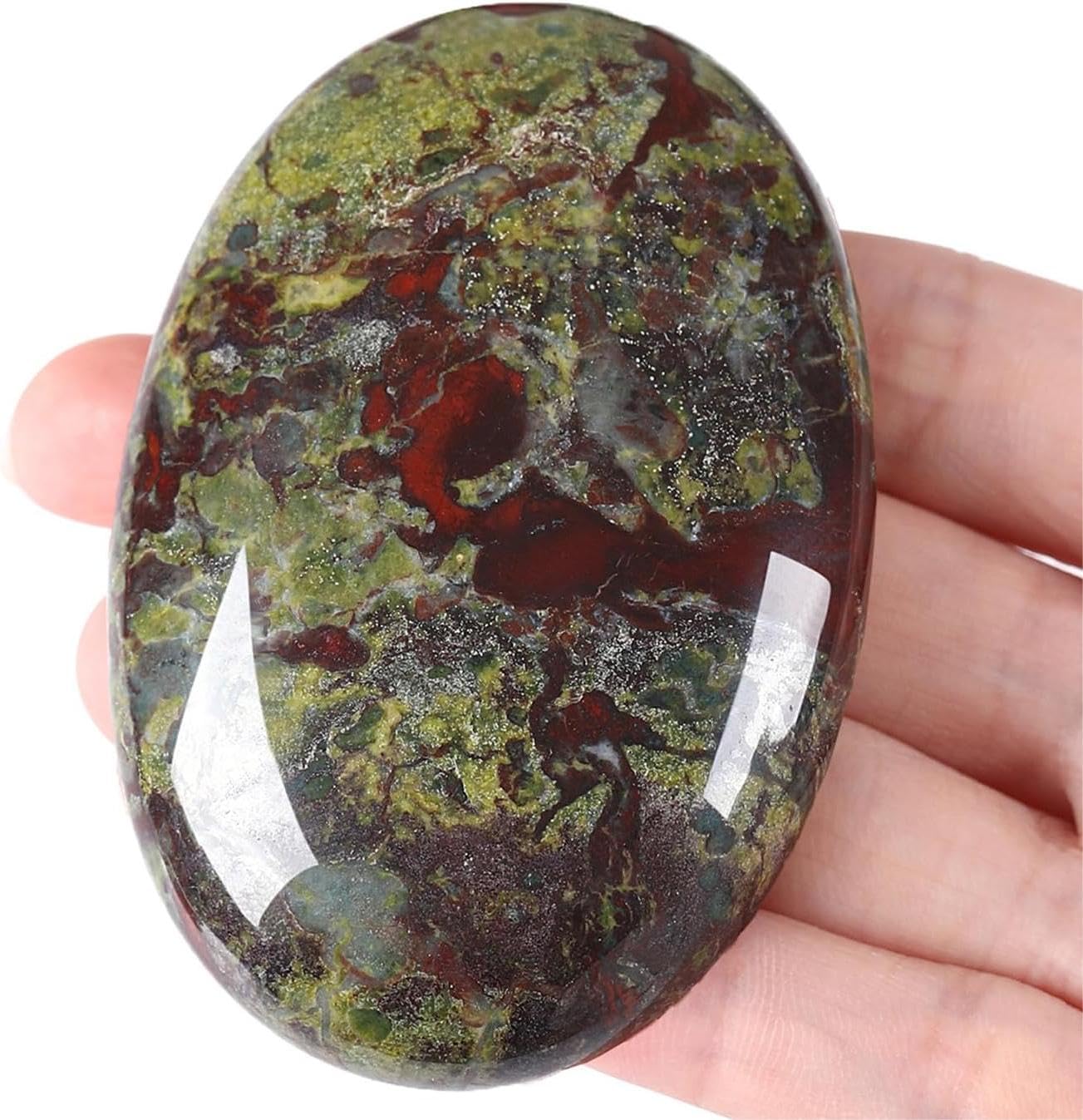 QINJIEJIE Groß Labradorit 2.4" Ovale Mondstein Kristalle Natürliche Edelstein Sorgensteine Handschmeichler Stein Polierte Reiki Steine Spirituelle Geschenke 1PC