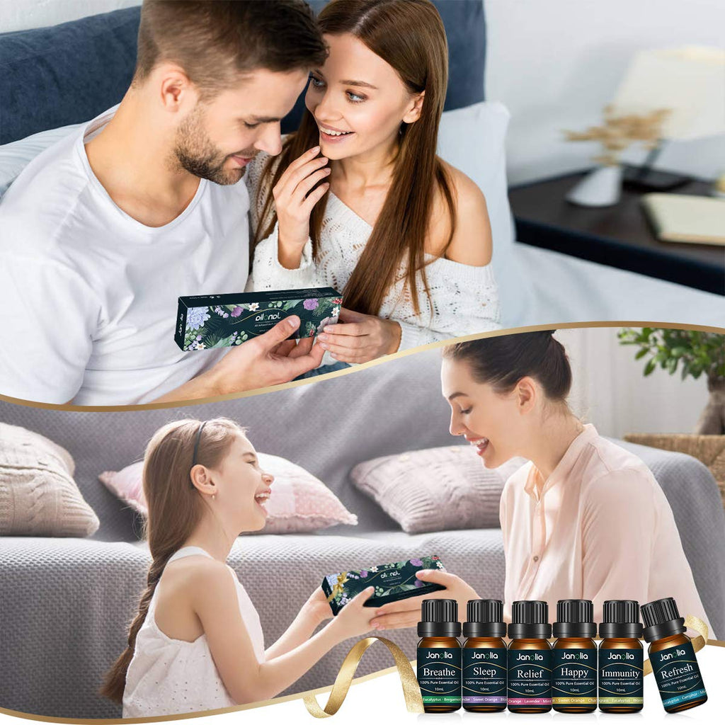 Janolia ätherisches Öle Set, Upgrade-Paket,Reines Natürliche Duftöle Set für Diffuser Entspannung Schlaf verbessern