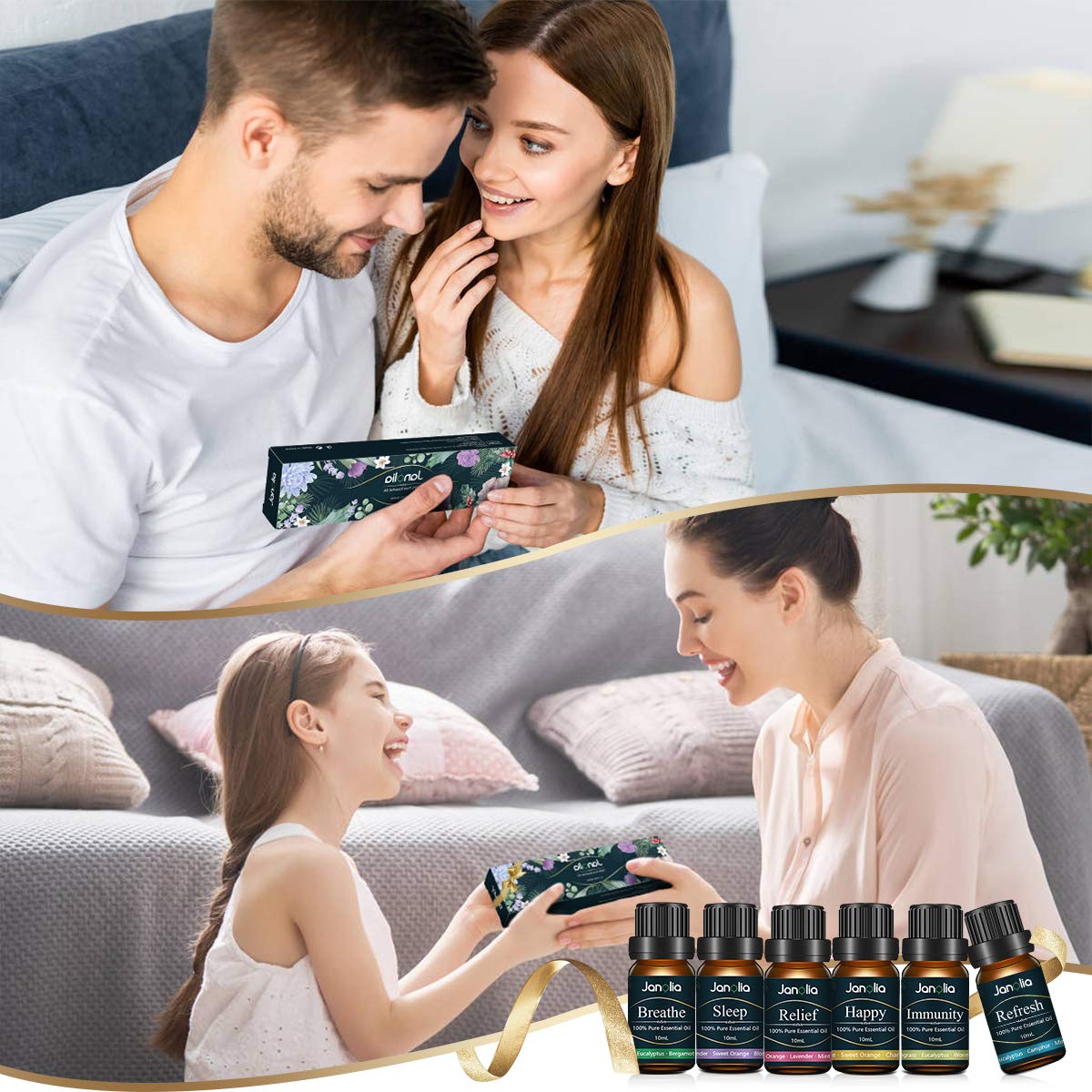 Janolia ätherisches Öle Set, Upgrade-Paket,Reines Natürliche Duftöle Set für Diffuser Entspannung Schlaf verbessern