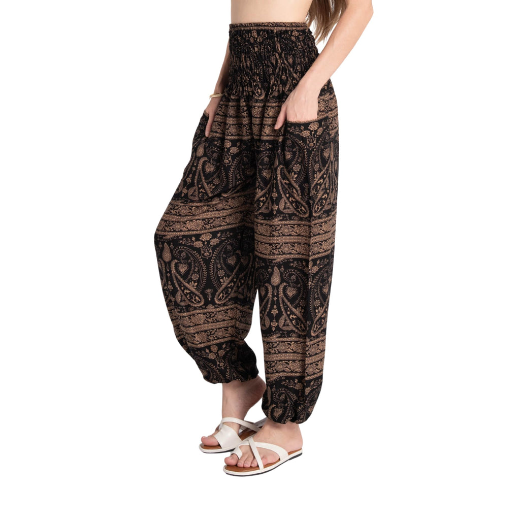 Tranquil Threads High-Waisted Boho Harem Yoga Pants for Women
