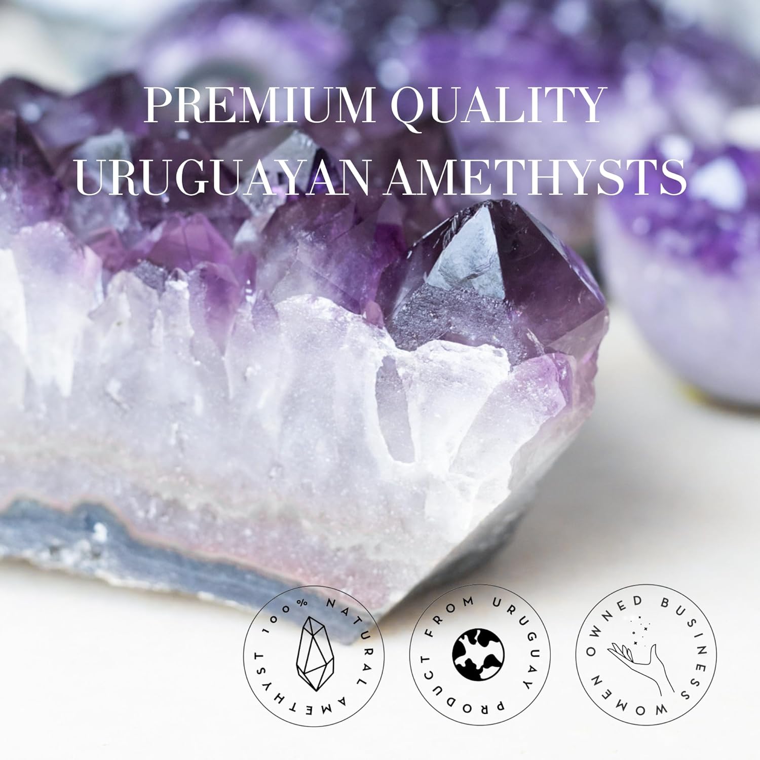 Deep Purple Project Amethyst Druse Stein Echt (250 gramm bis 500), Amethyst Geode Groß, Kristalldruse aus Uruguay