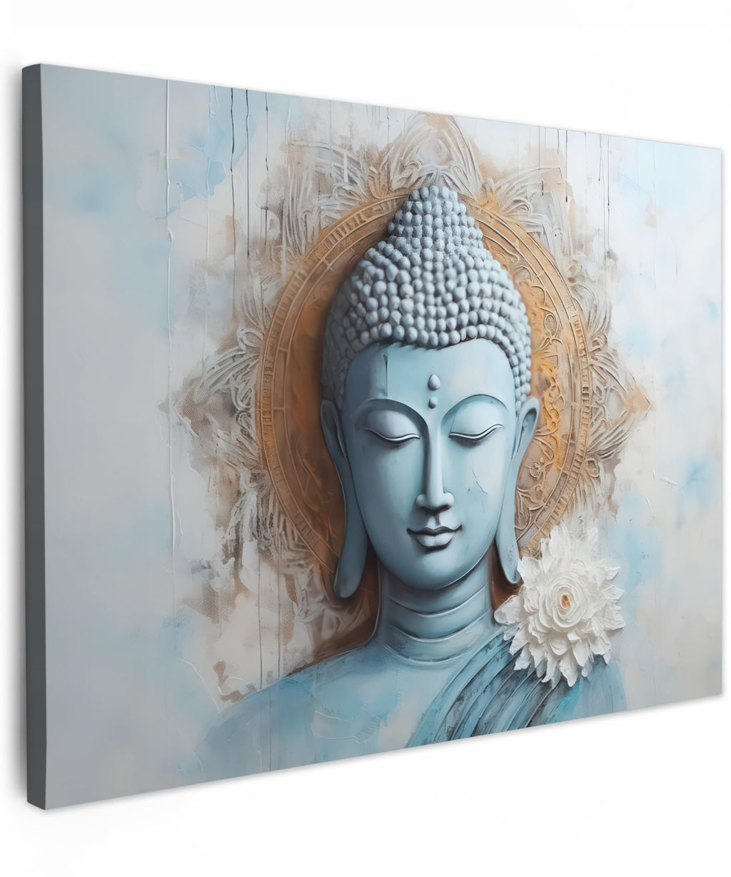 MuchoWow© Wall Pictures Large 120 x 80 cm XXL Bedroom Home Decoration Home Picture Living Room Photo Canvas Wall Pictures Canvas Wall Decor Buddha - Zen - Gold - Luxury - Spiritual