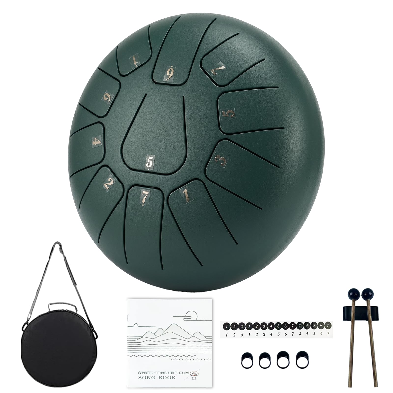 TUOKING Steel Tongue Drum 6 Inch 8 Notes D Major Rain Drum for Outside