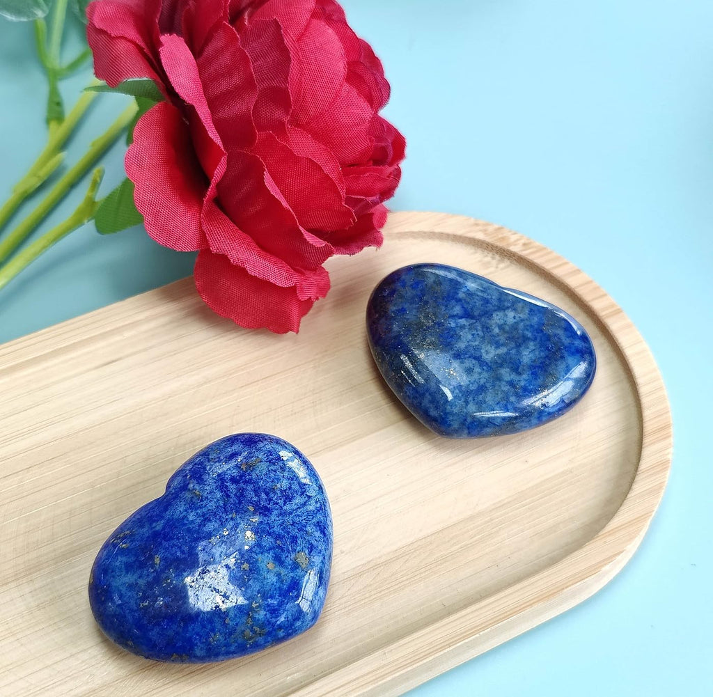 45 mm Groß Lapislazuli Herz Kristalle Edelsteine Geschenke für Frauen, Reiki Heilsteine Handschmeichler Stein für Valentinstag, Geburtstage, Jahrestag, Muttertag und Thanksgiving Tag