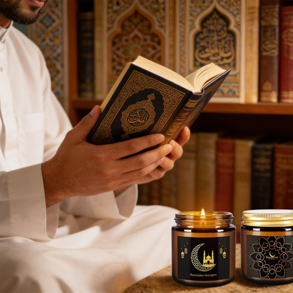 12 Pack of Ramadan Aromatherapy Candles, Glass Canned Candles
