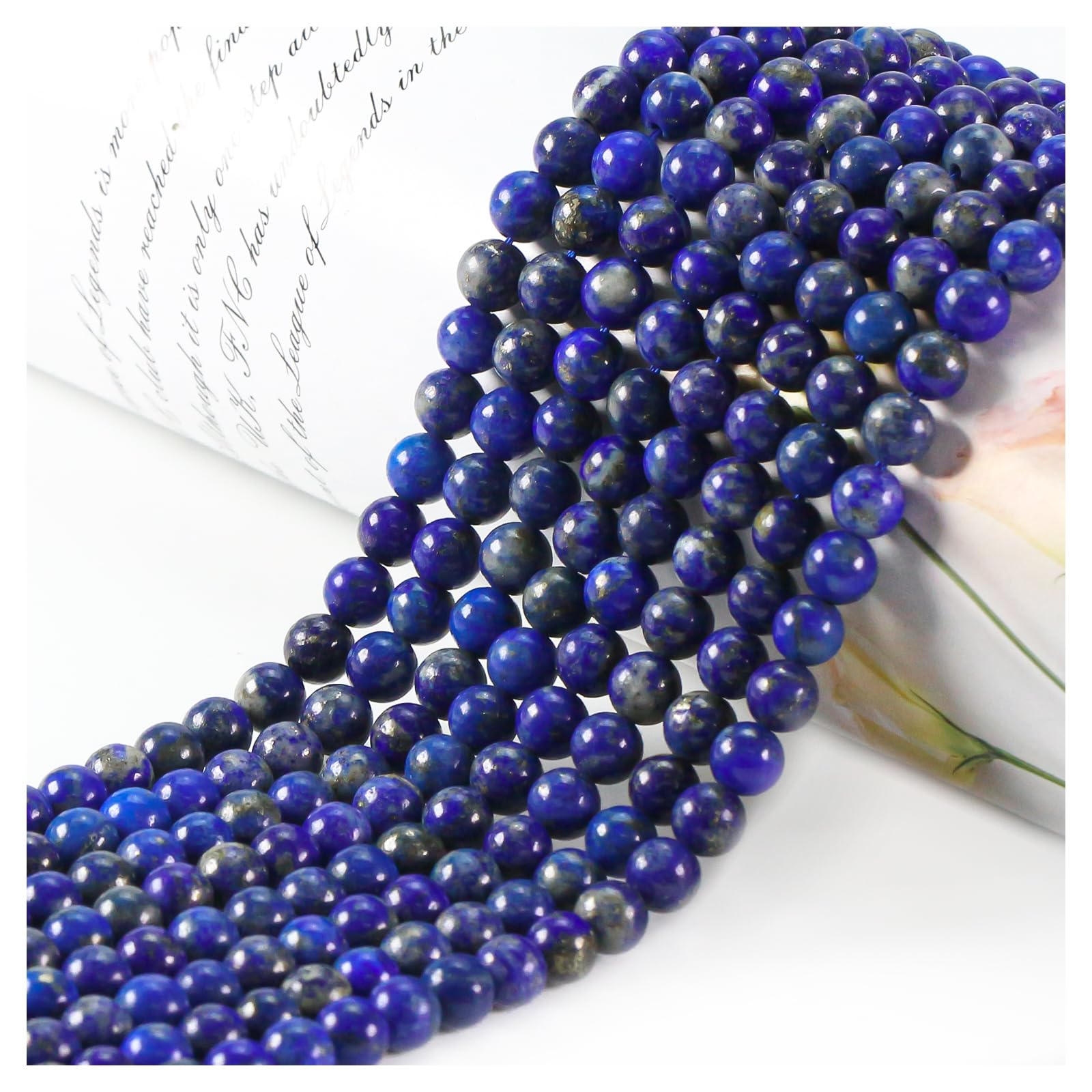 Natural Stone Beads, Gemstone Beads, 45 Pieces, 8 mm, Natural Stone, Unakite Gemstone Beads, Polished Round Gemstones for Threading, Gemstones, Stone Beads for Bracelets, Necklaces, DIY Jewellery,